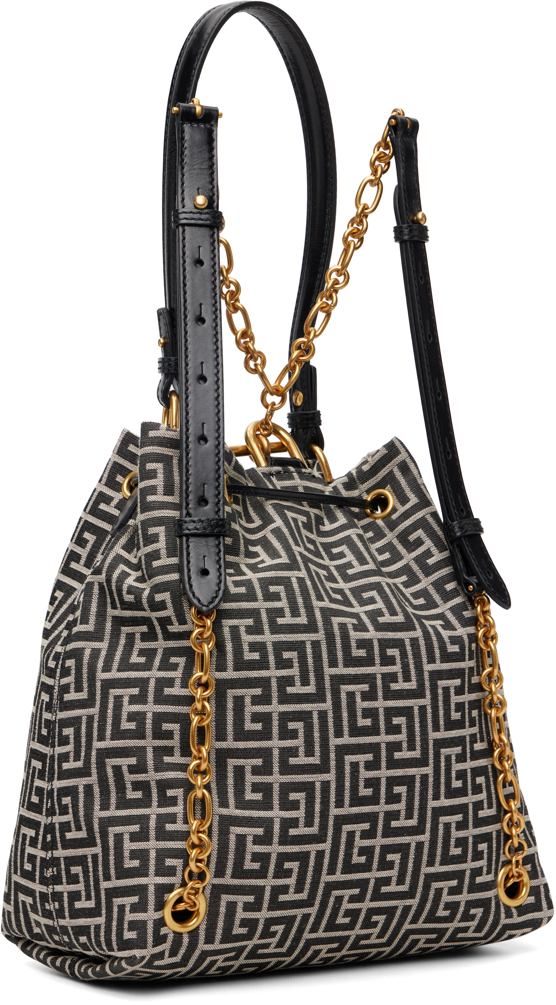 Balmain - Sac à dos Pulse noir en jacquard à monogrammes