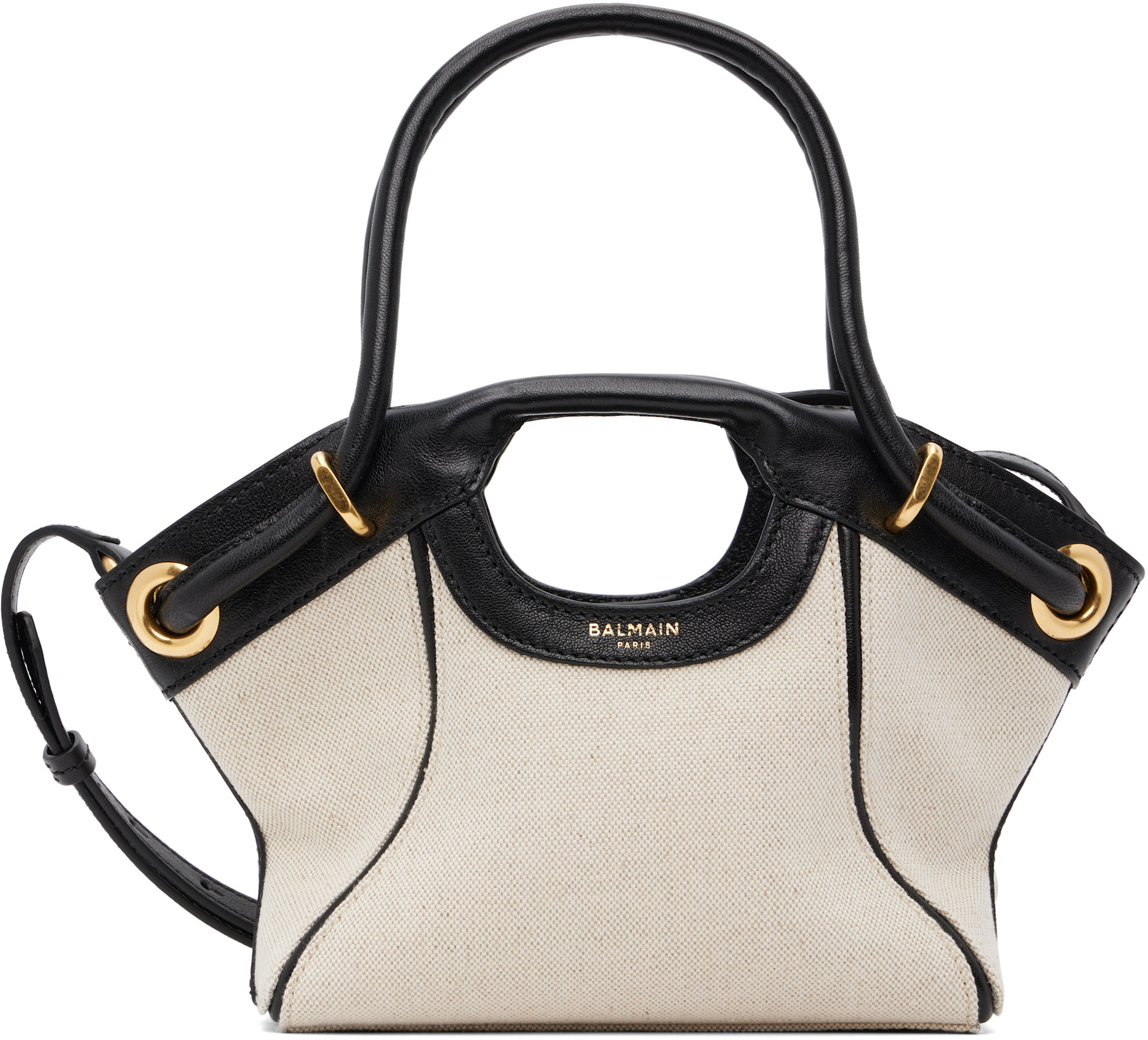 Balmain - Petit sac noir et blanc cassé