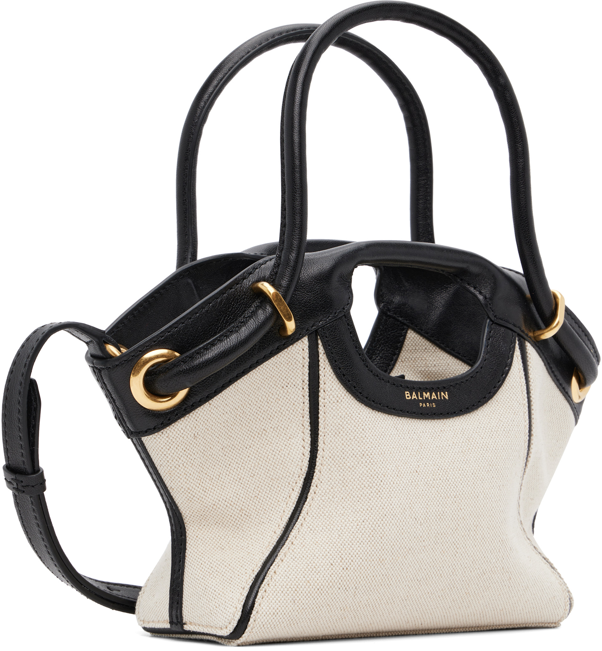 Balmain - Petit sac noir et blanc cassé