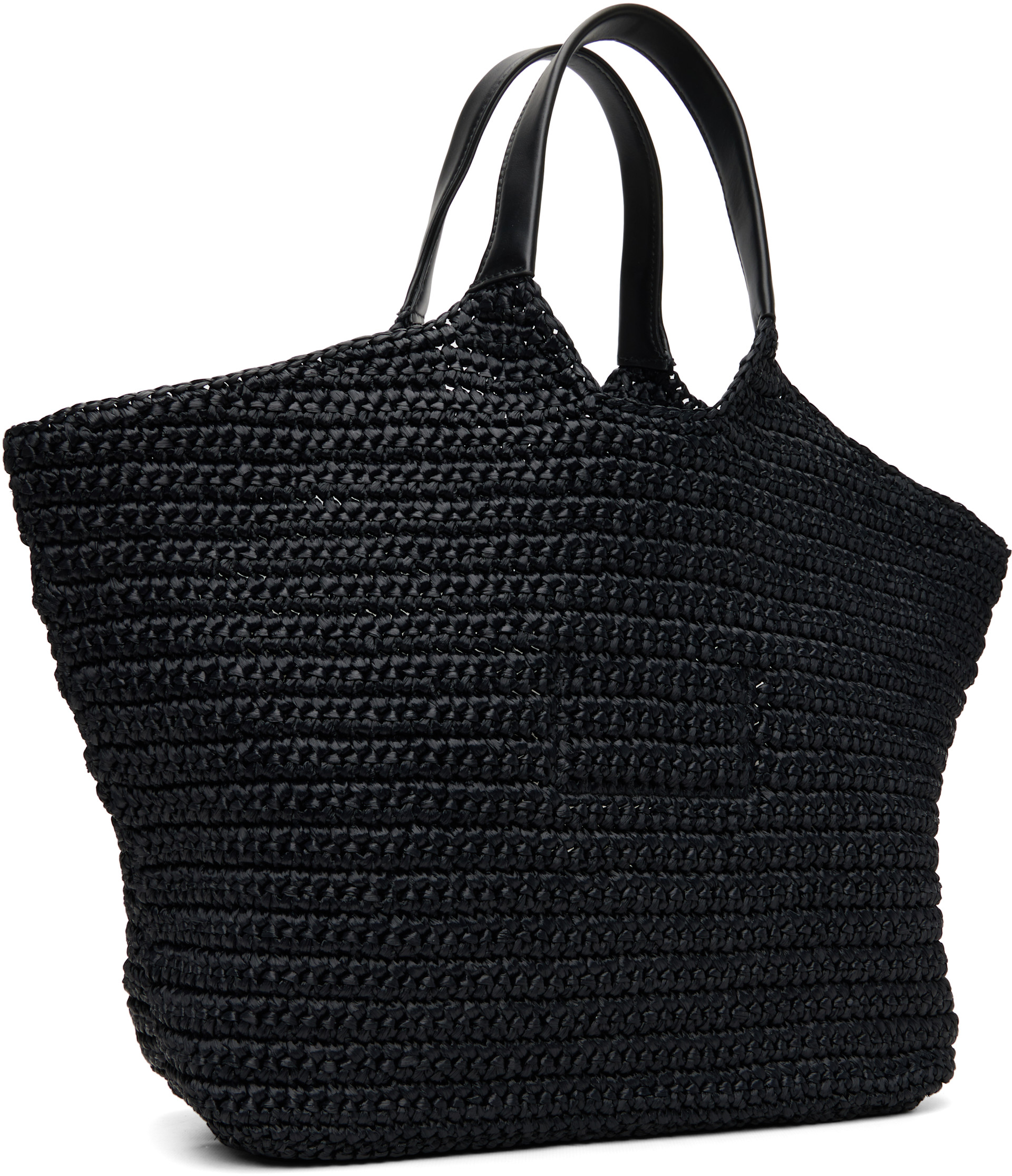 Balmain - Cabas noir en crochet à logo