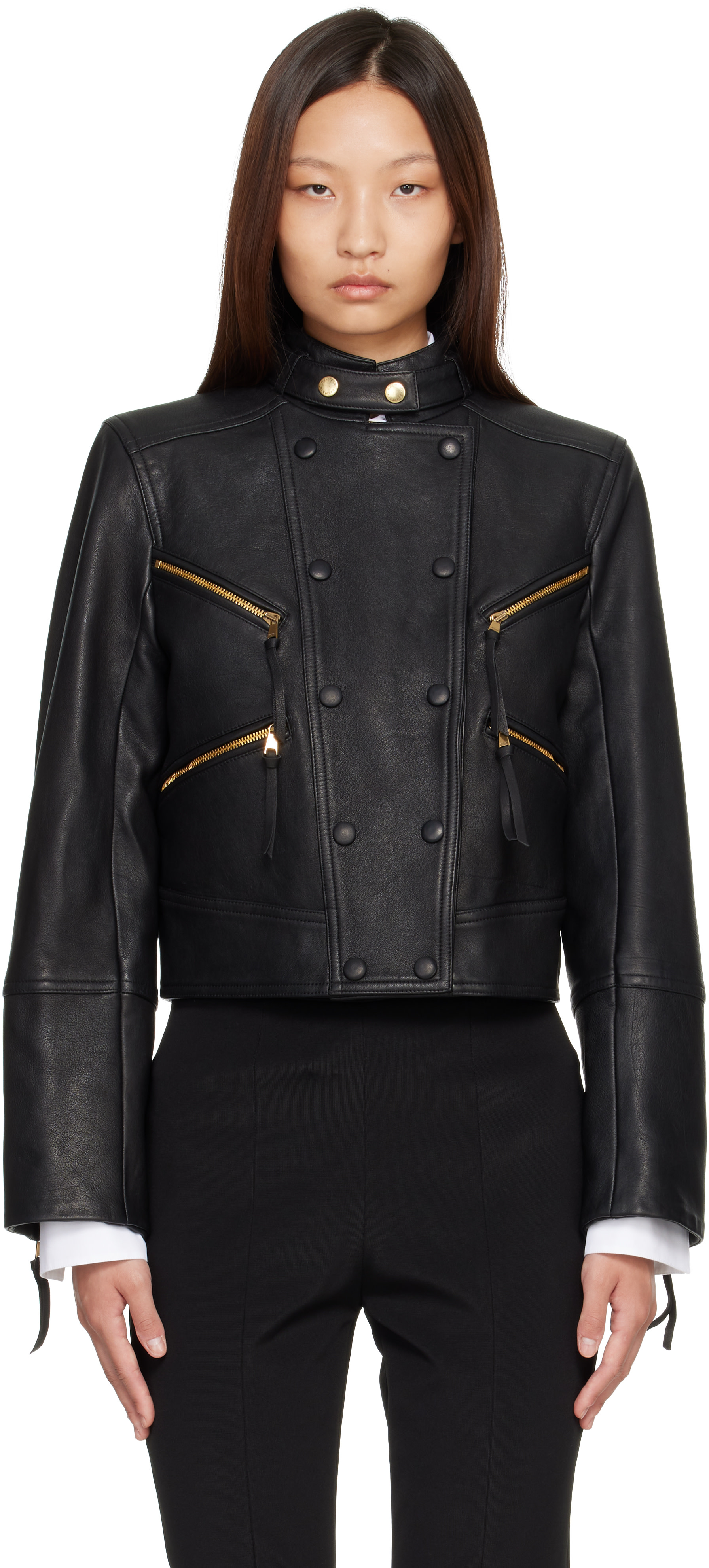 Balmain - ブラック Buttoned Lambskin バイカージャケット