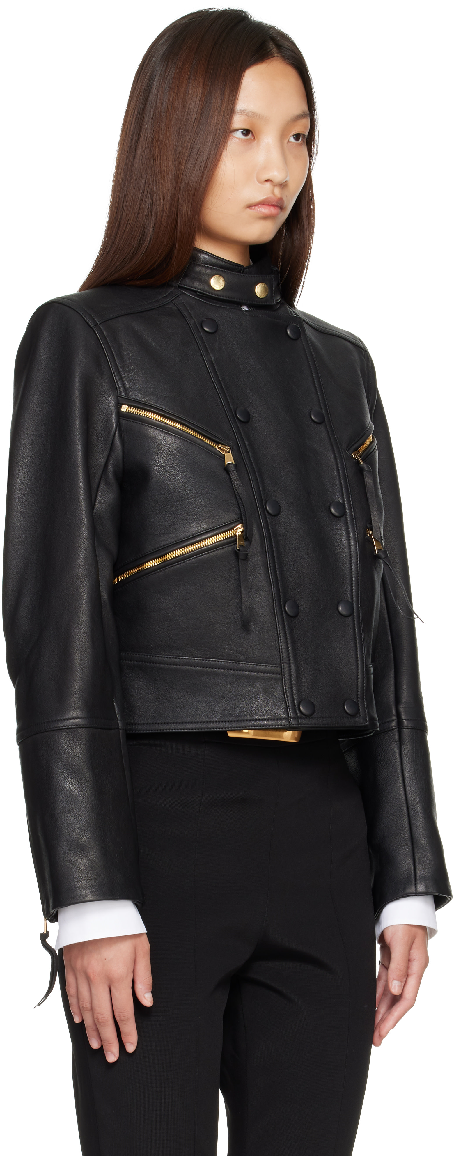 Balmain - ブラック Buttoned Lambskin バイカージャケット