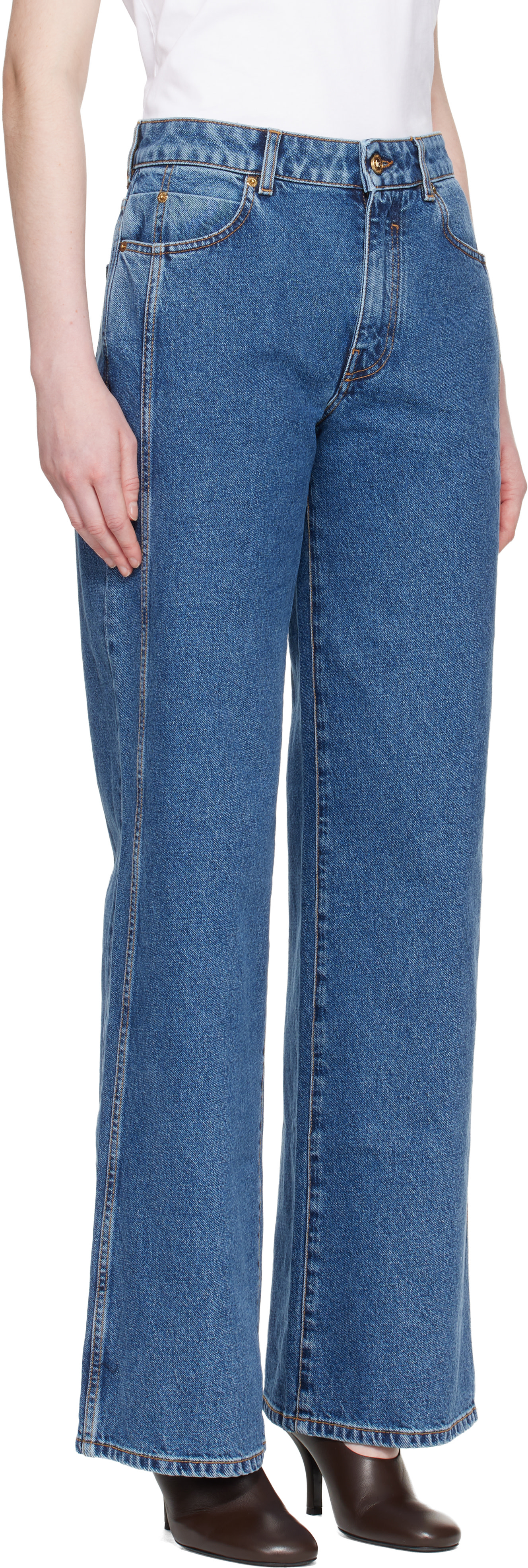Balmain - Jean droit bleu en denim