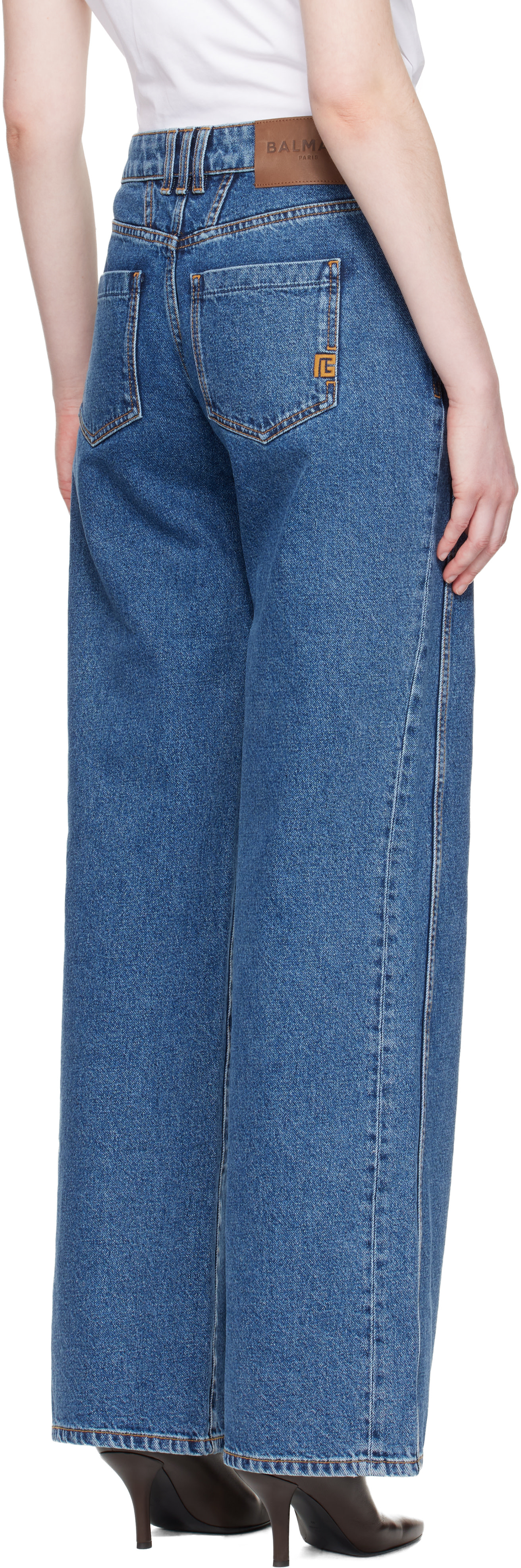 Balmain - Jean droit bleu en denim