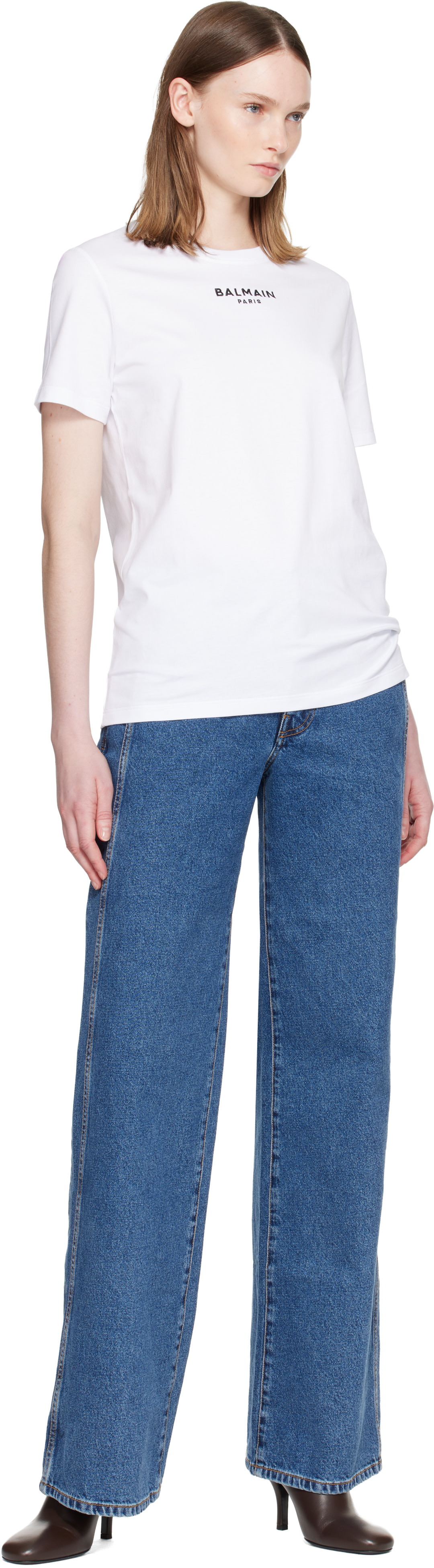 Balmain - Jean droit bleu en denim
