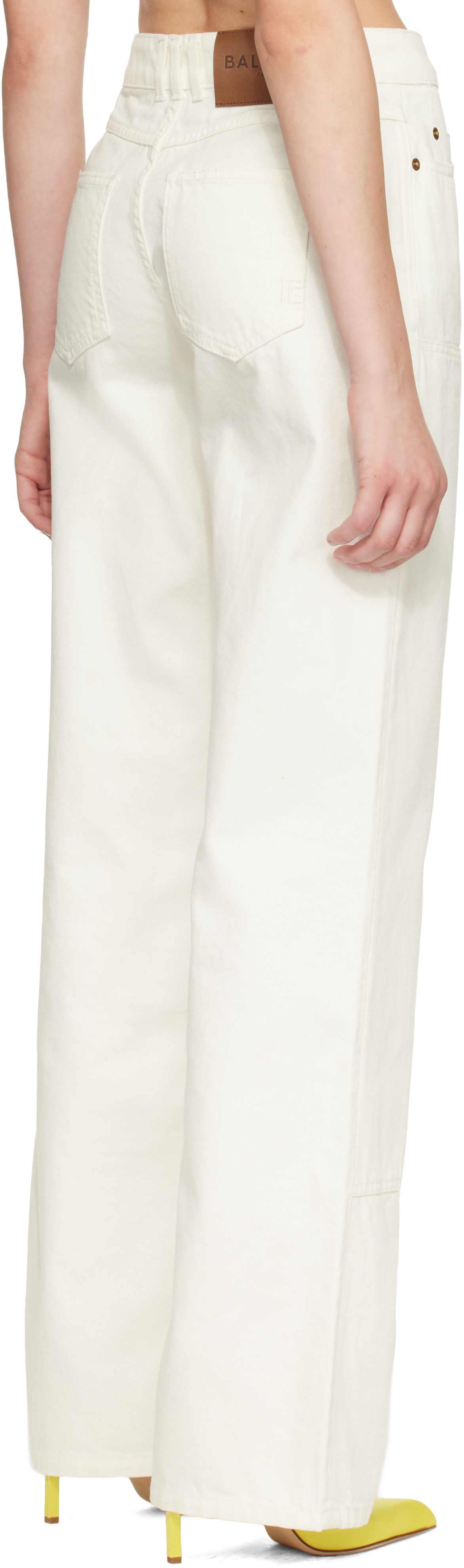 Balmain - Jean décontracté blanc cassé