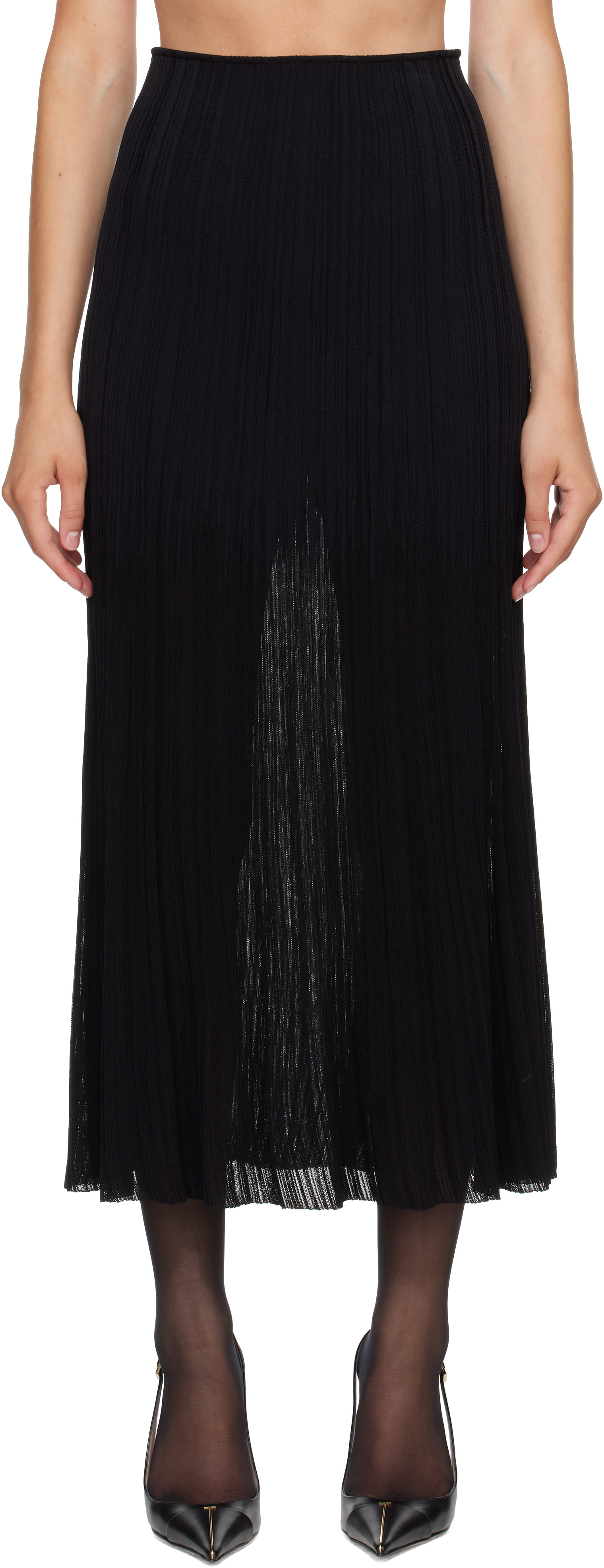 Balmain - Jupe midi Flechage noire