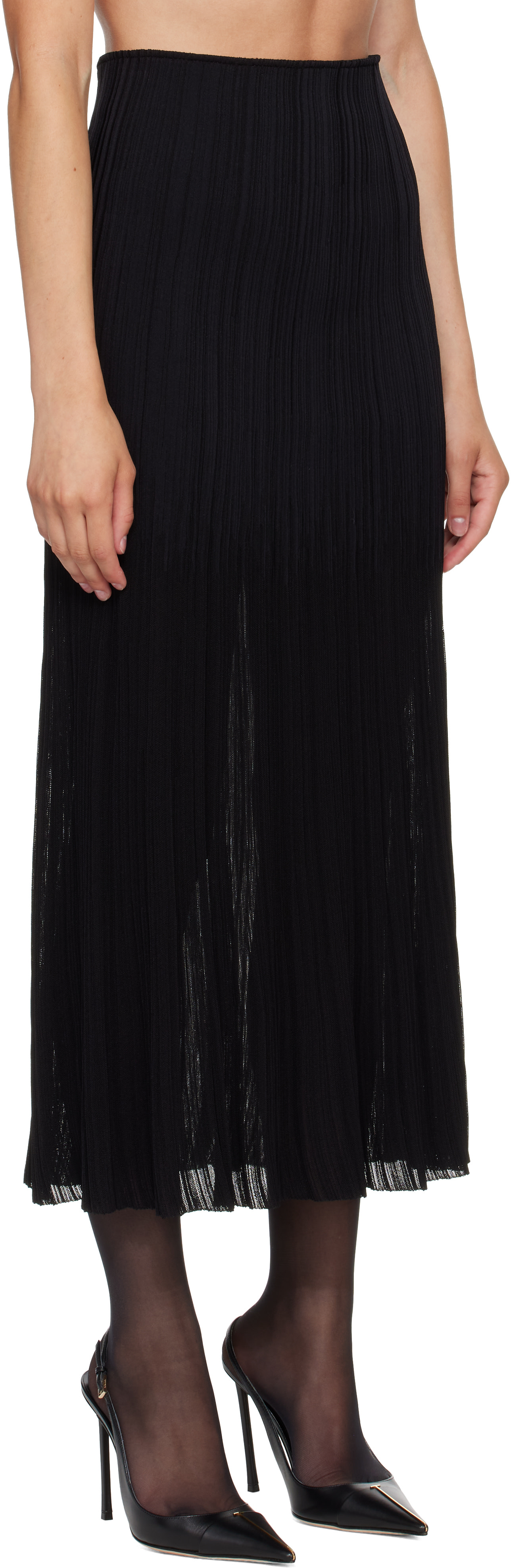 Balmain - Jupe midi Flechage noire