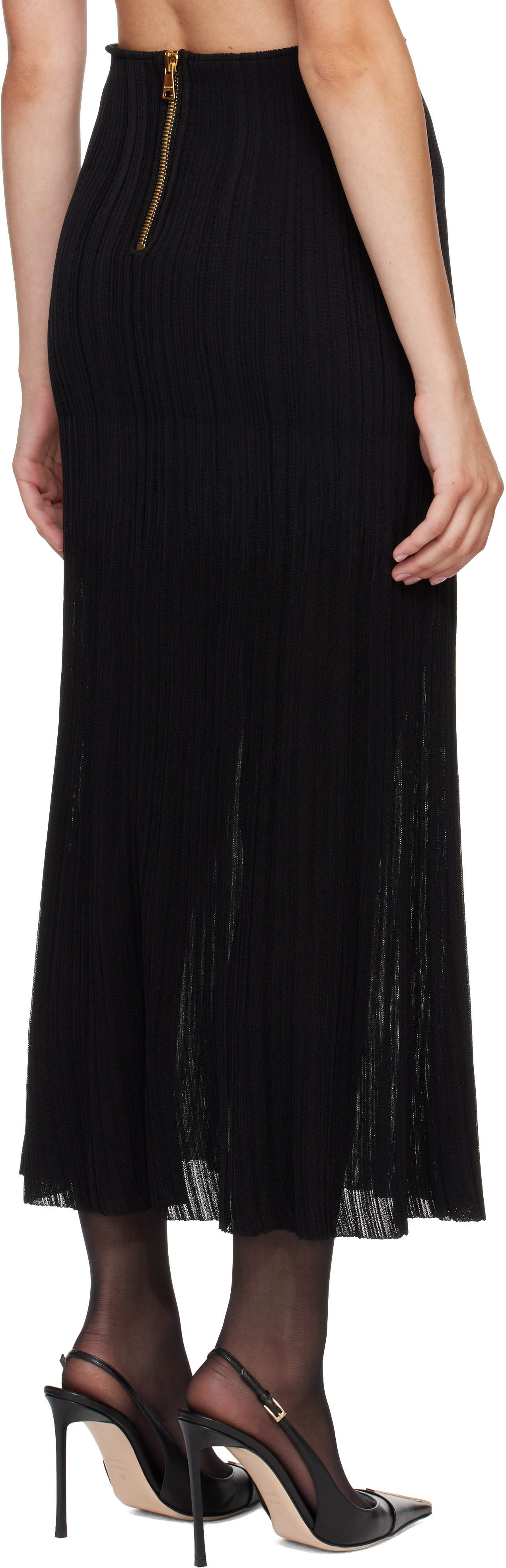 Balmain - Jupe midi Flechage noire
