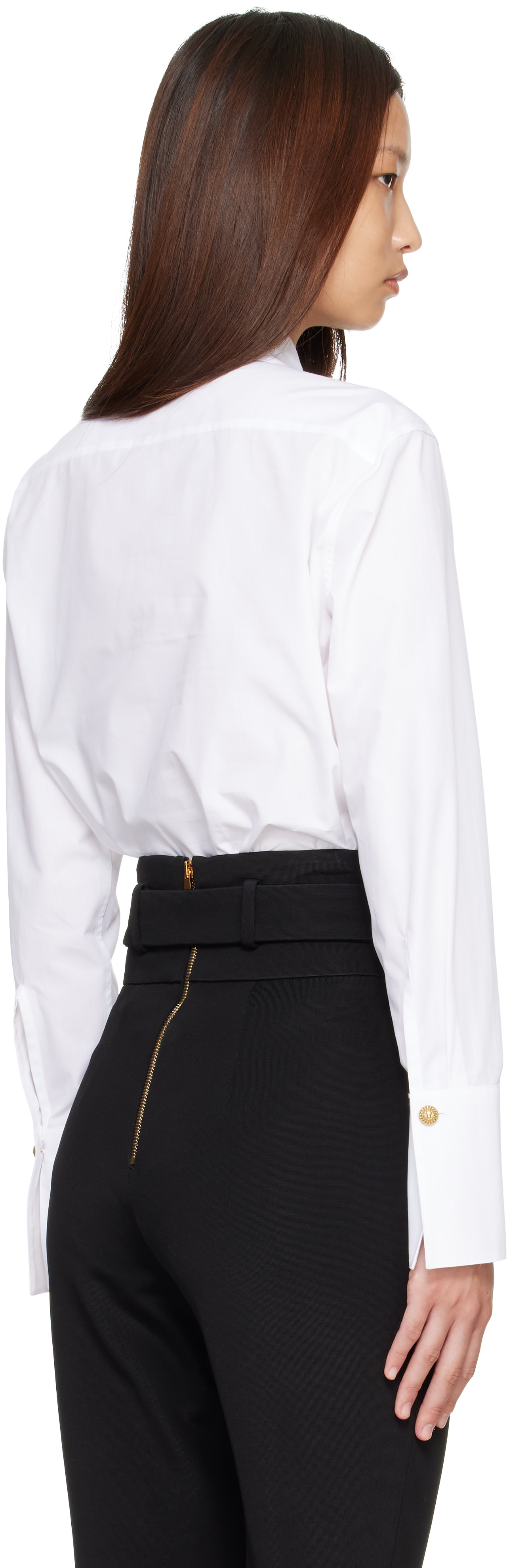 Balmain - Chemise blanche en popeline de coton