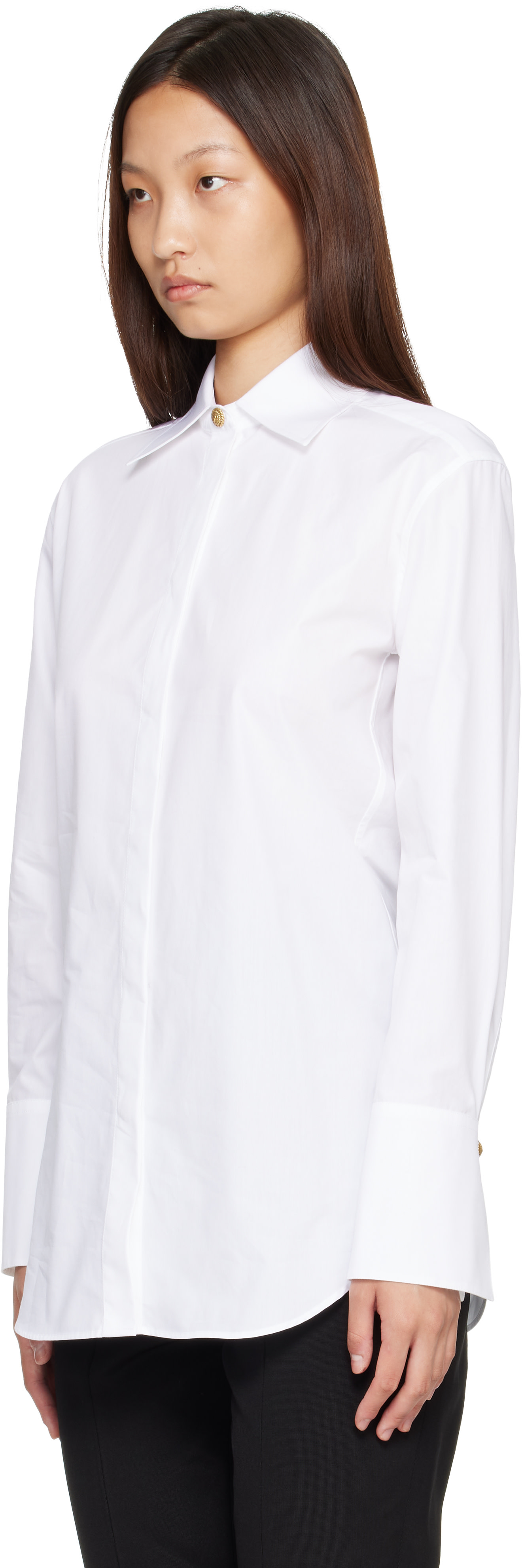 Balmain - Chemise blanche en popeline de coton