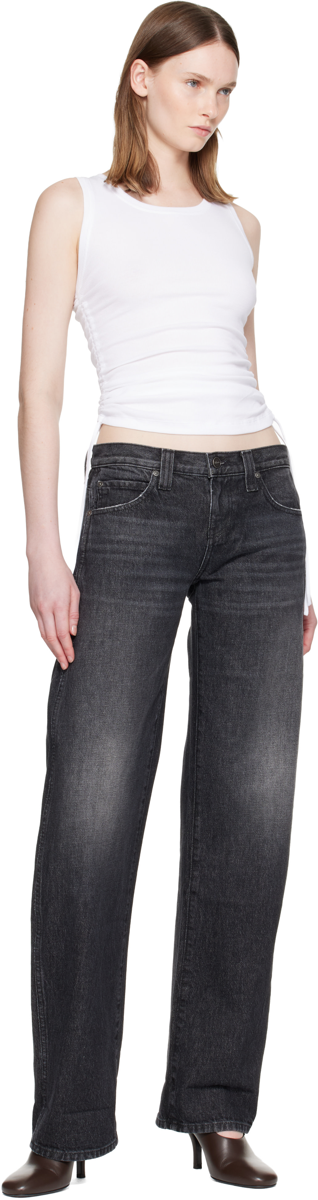 Balmain - Haut drapé blanc en jersey