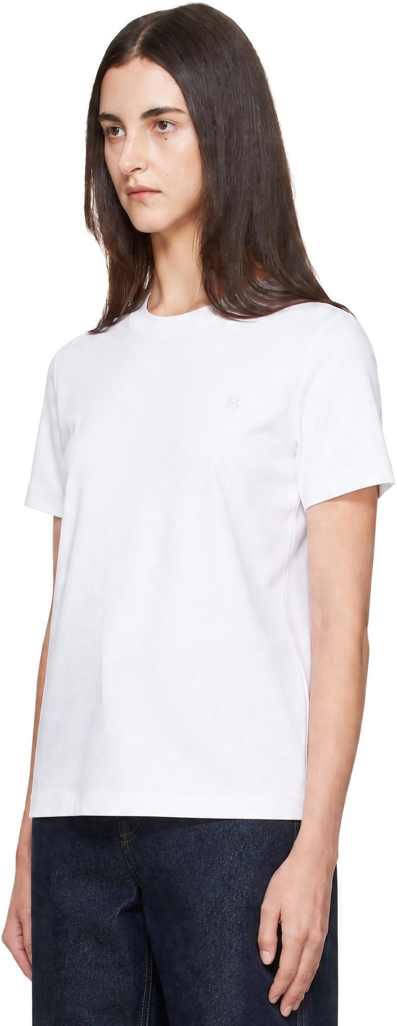 Balmain: ホワイト S/S ミニ 刺繍 ジャージ Tシャツ | SSENSE 日本