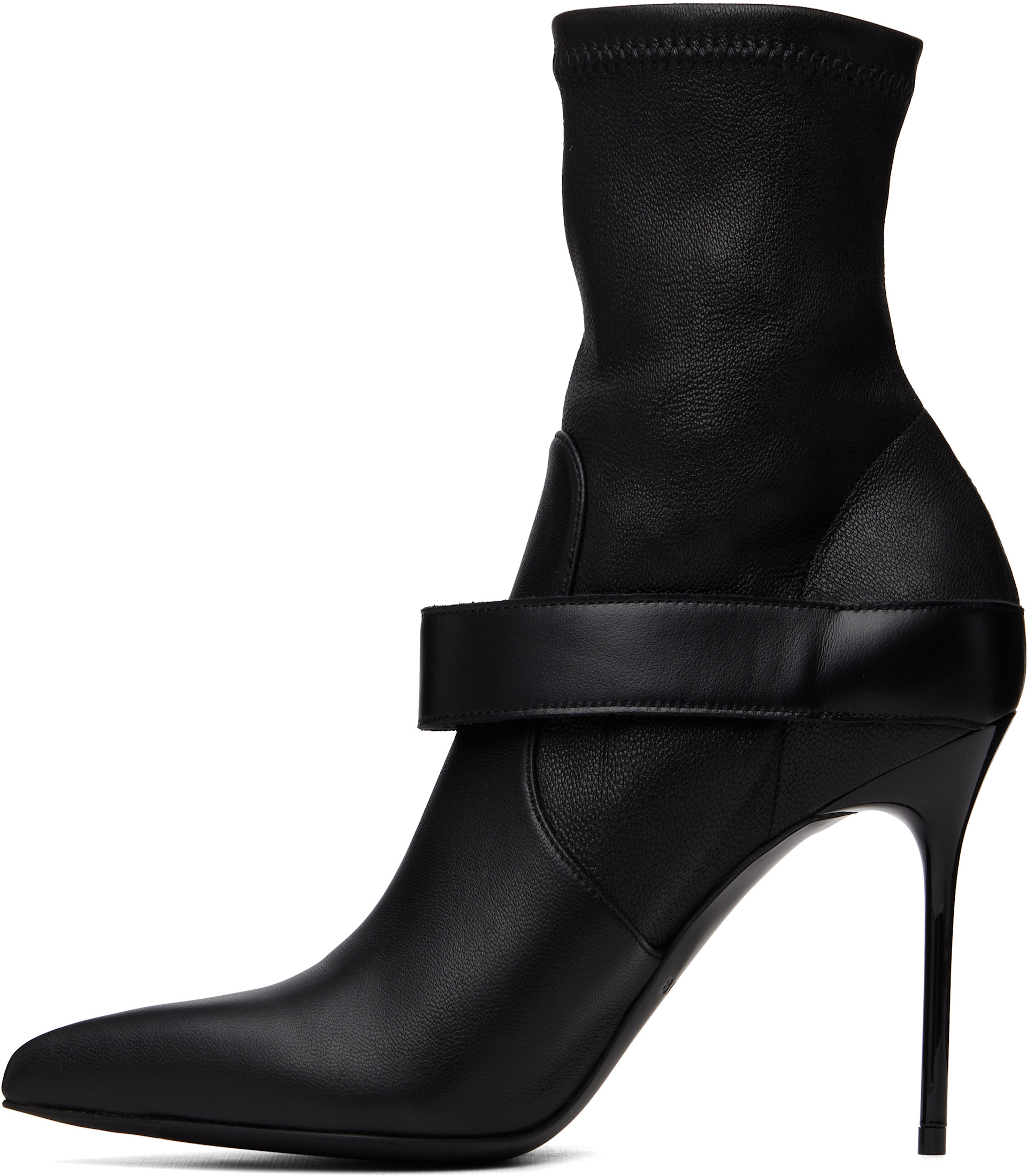 Balmain - Bottines Anthem noires en cuir extensible