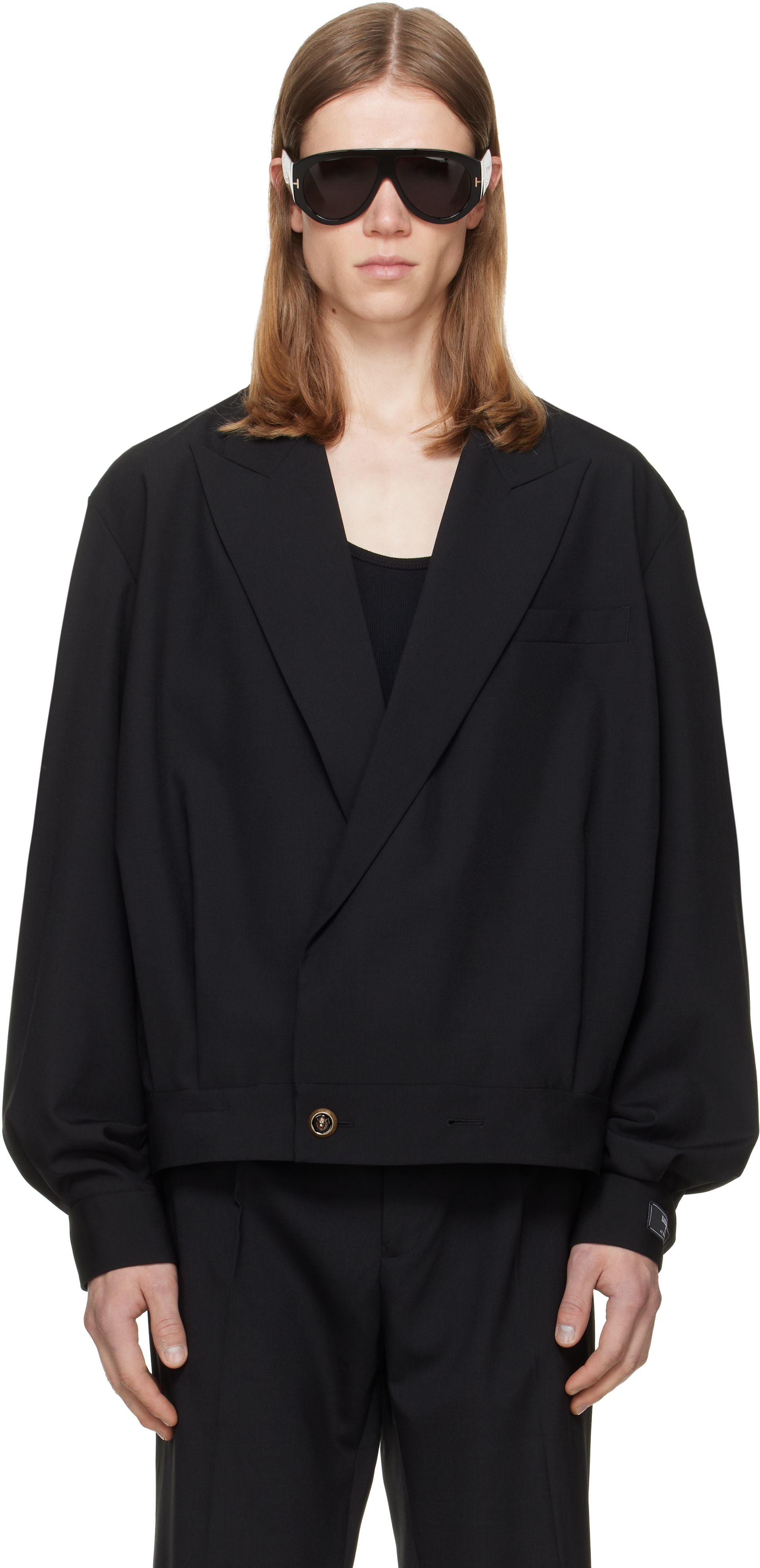 BALMAIN - Black Wool 2-Button Jacket