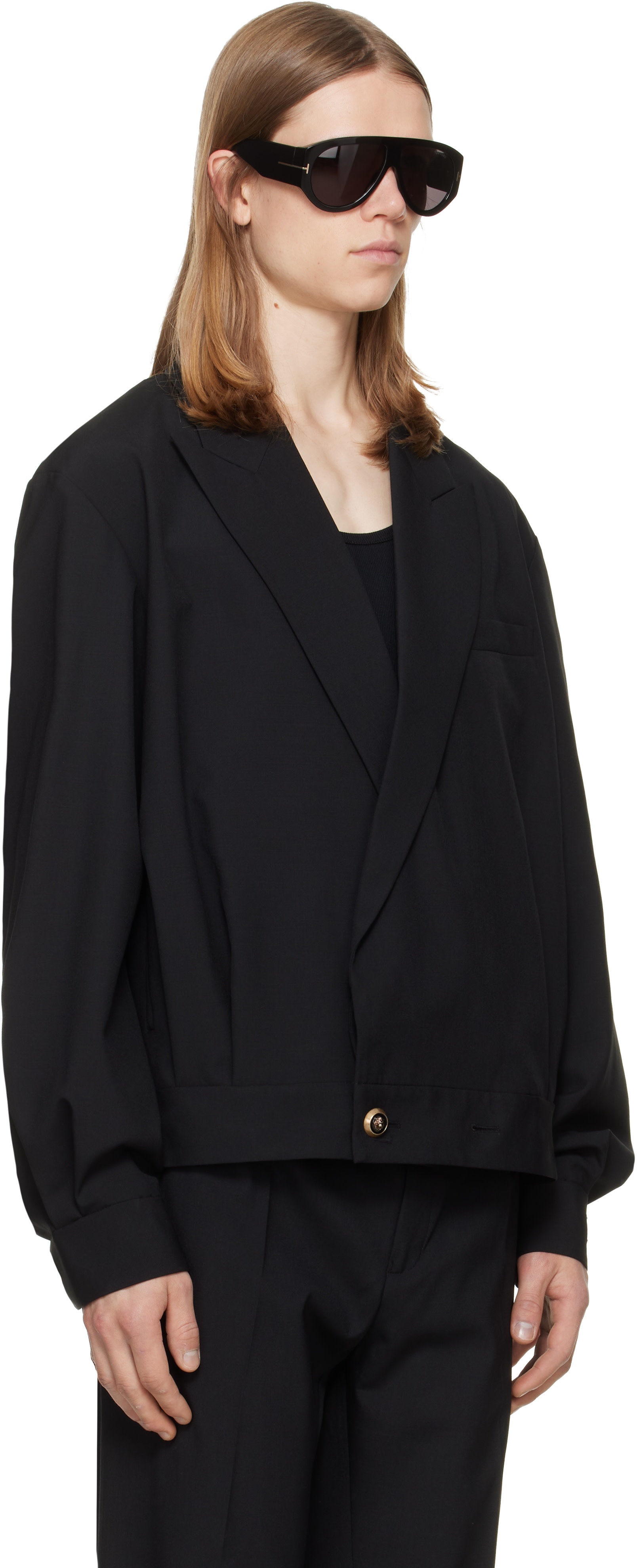 BALMAIN - Black Wool 2-Button Jacket