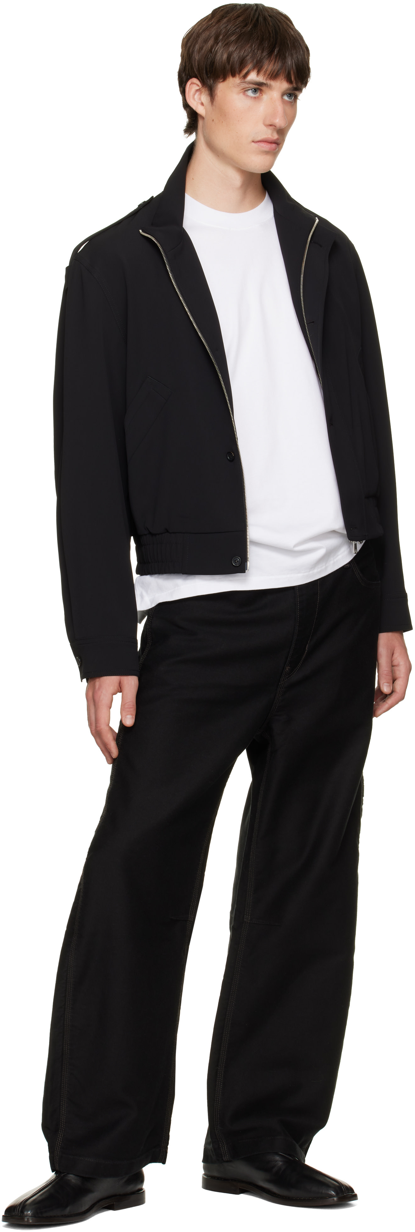 TONYWACK - Black Stand Collar Epaulette Jacket
