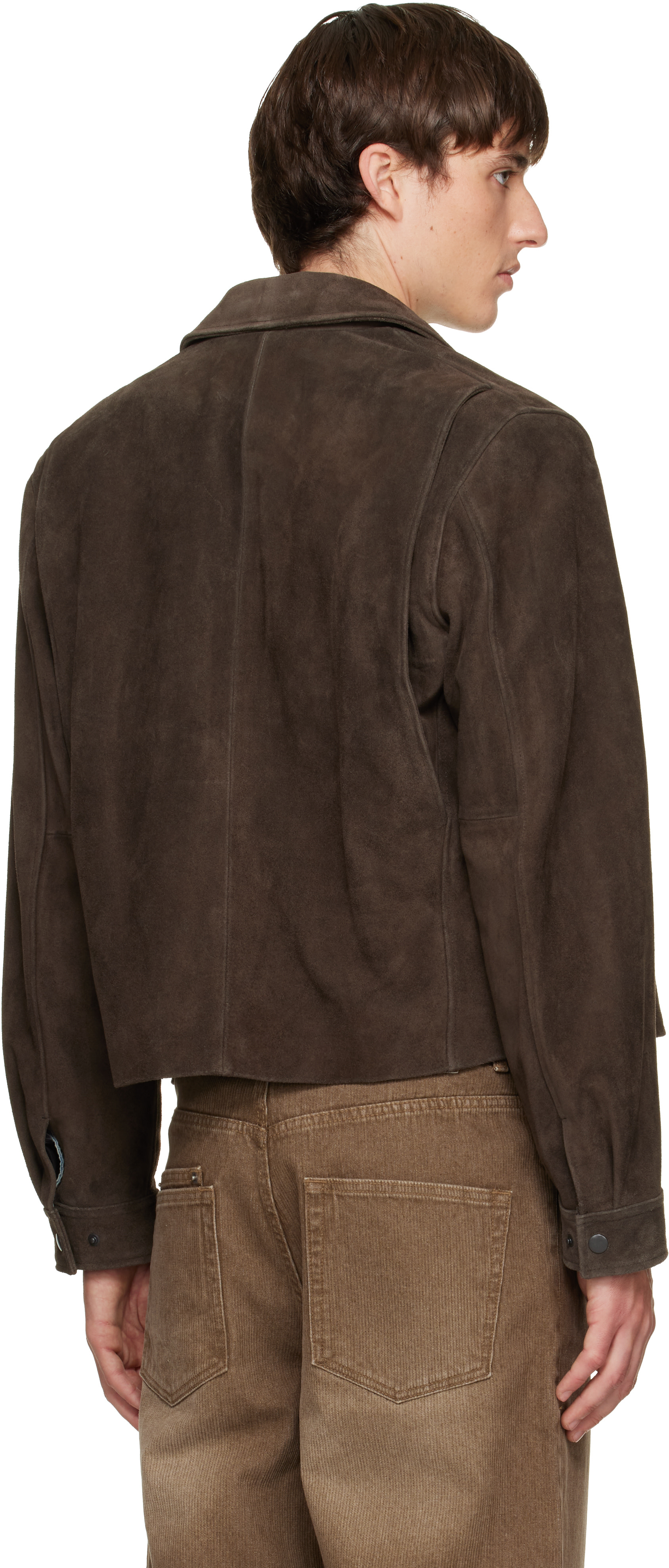 TONYWACK - Brown Split Zippered Suede Jacket