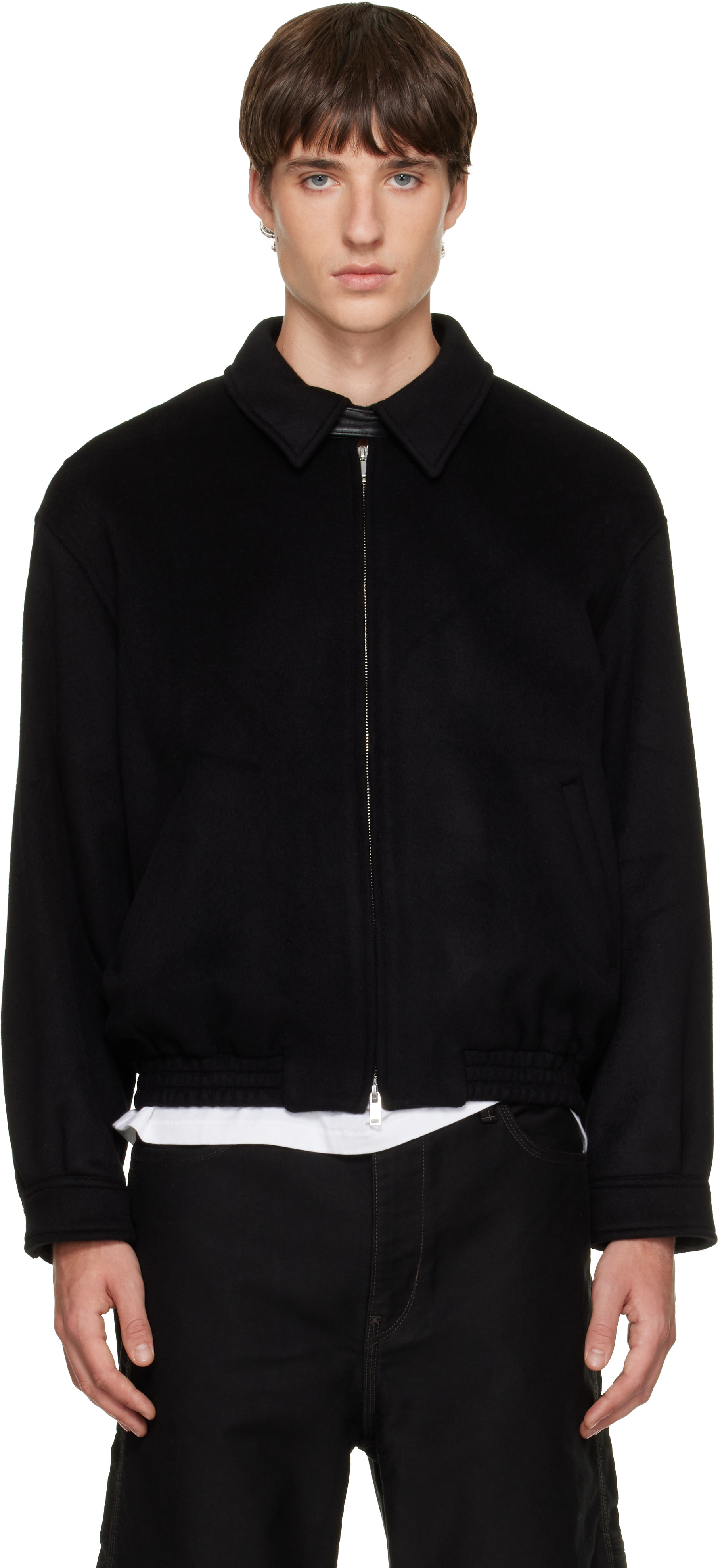 TONYWACK - Black Wool & Silk Blouson Jacket