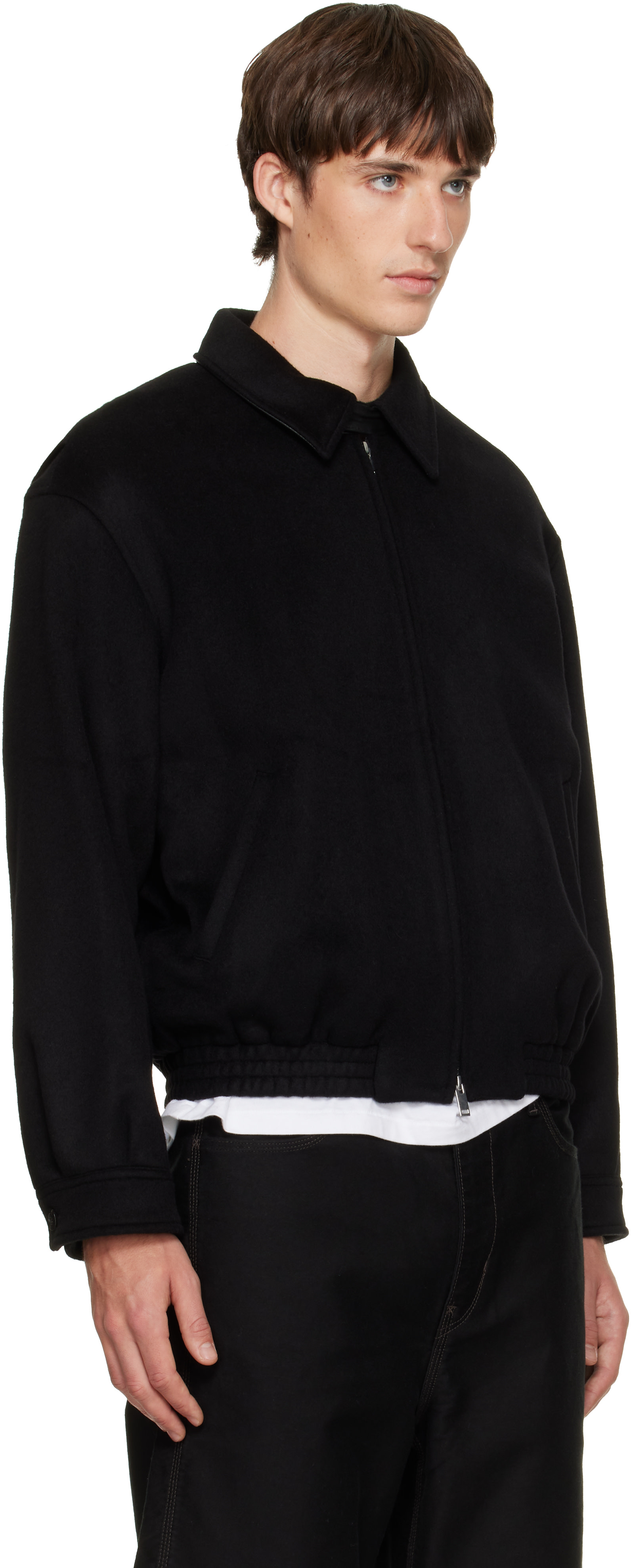 TONYWACK - Black Wool & Silk Blouson Jacket
