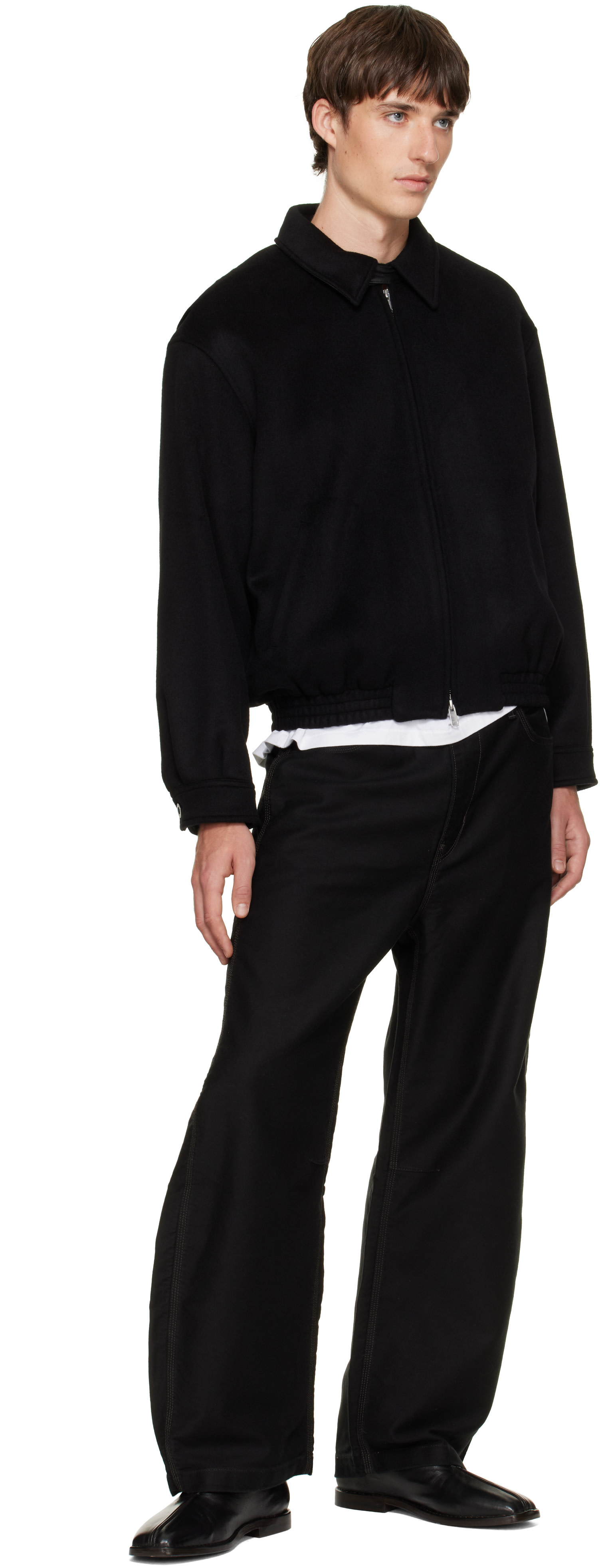 TONYWACK - Black Wool & Silk Blouson Jacket