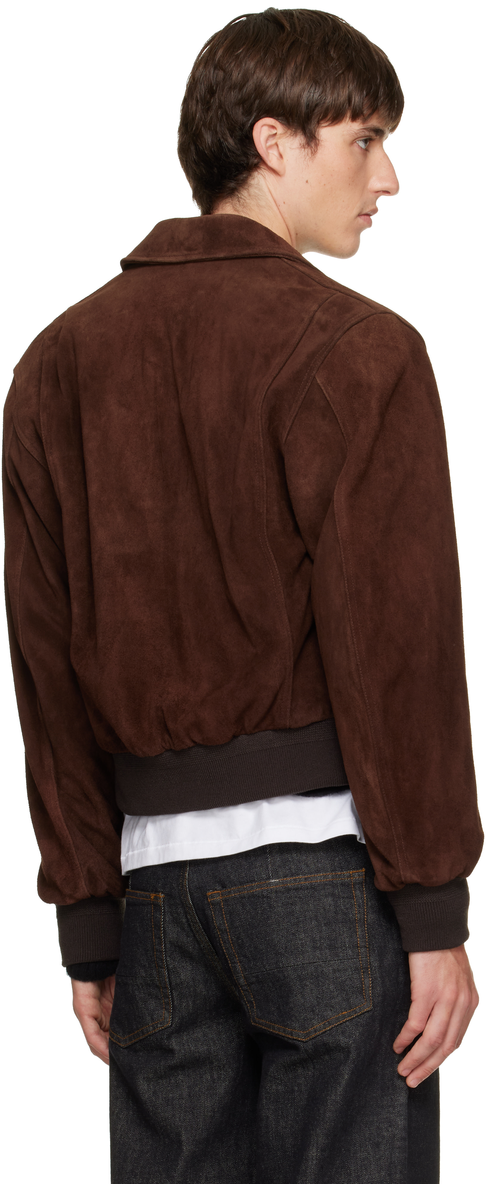 TONYWACK - Brown Split Patch Pocket Suede Jacket