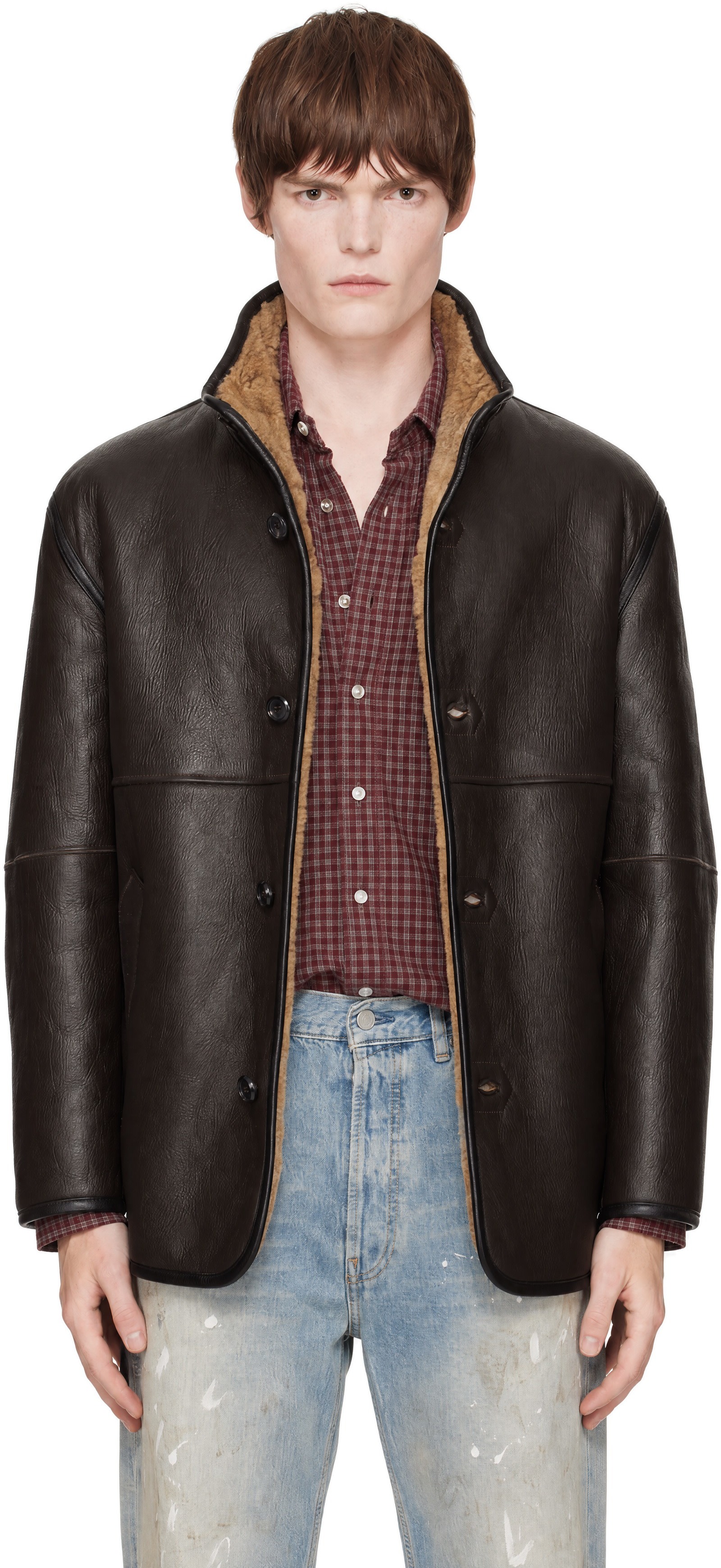 TONYWACK - Brown Lamb Shearling Leather Coat