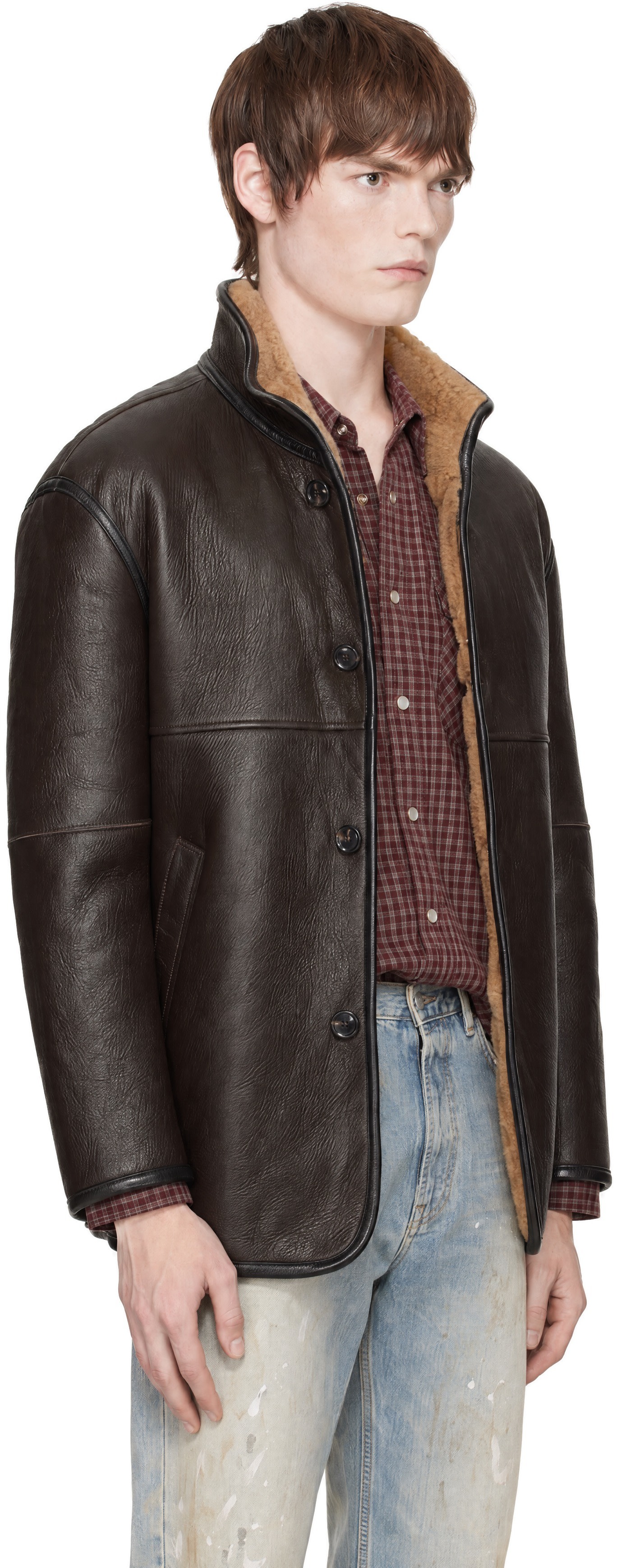 TONYWACK - Brown Lamb Shearling Leather Coat