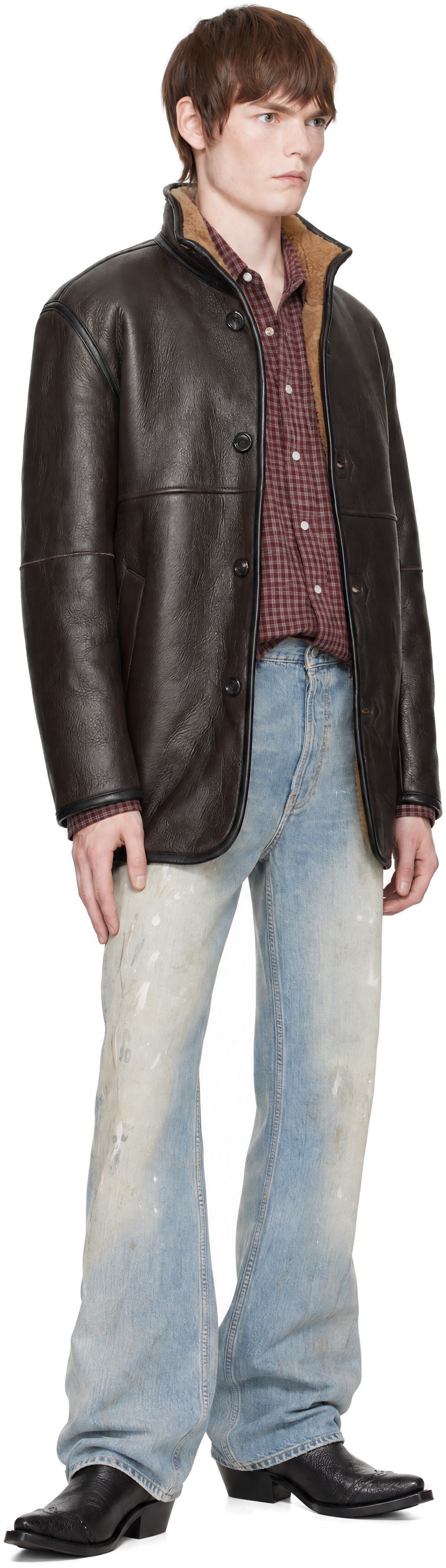 TONYWACK - Brown Lamb Shearling Leather Coat