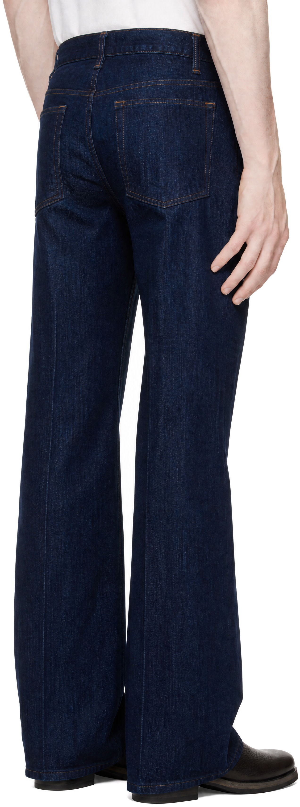 TONYWACK - Navy Flared-Leg Denim Jeans