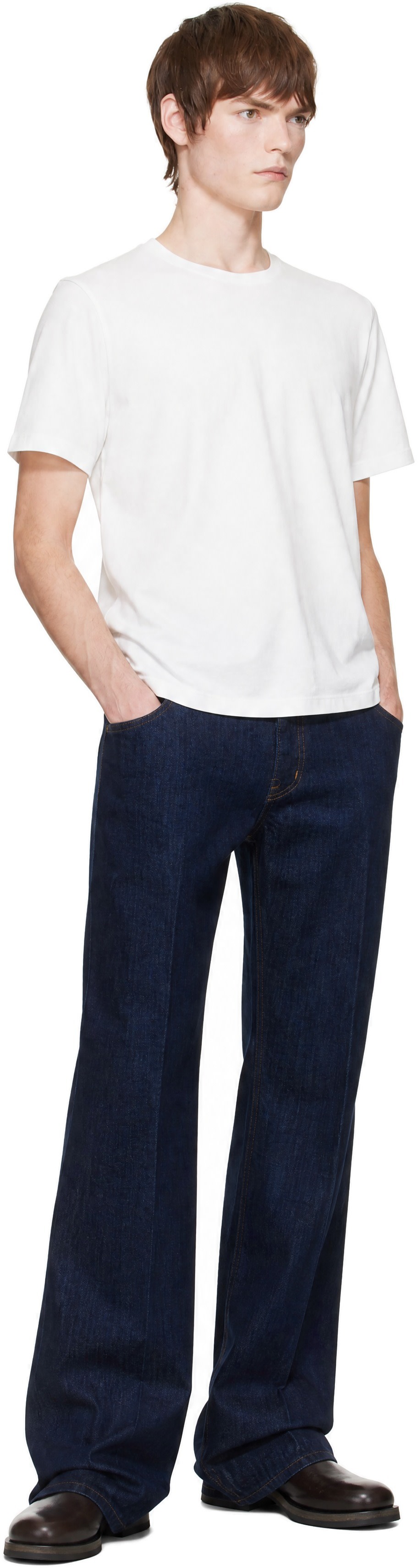 TONYWACK - Navy Flared-Leg Denim Jeans