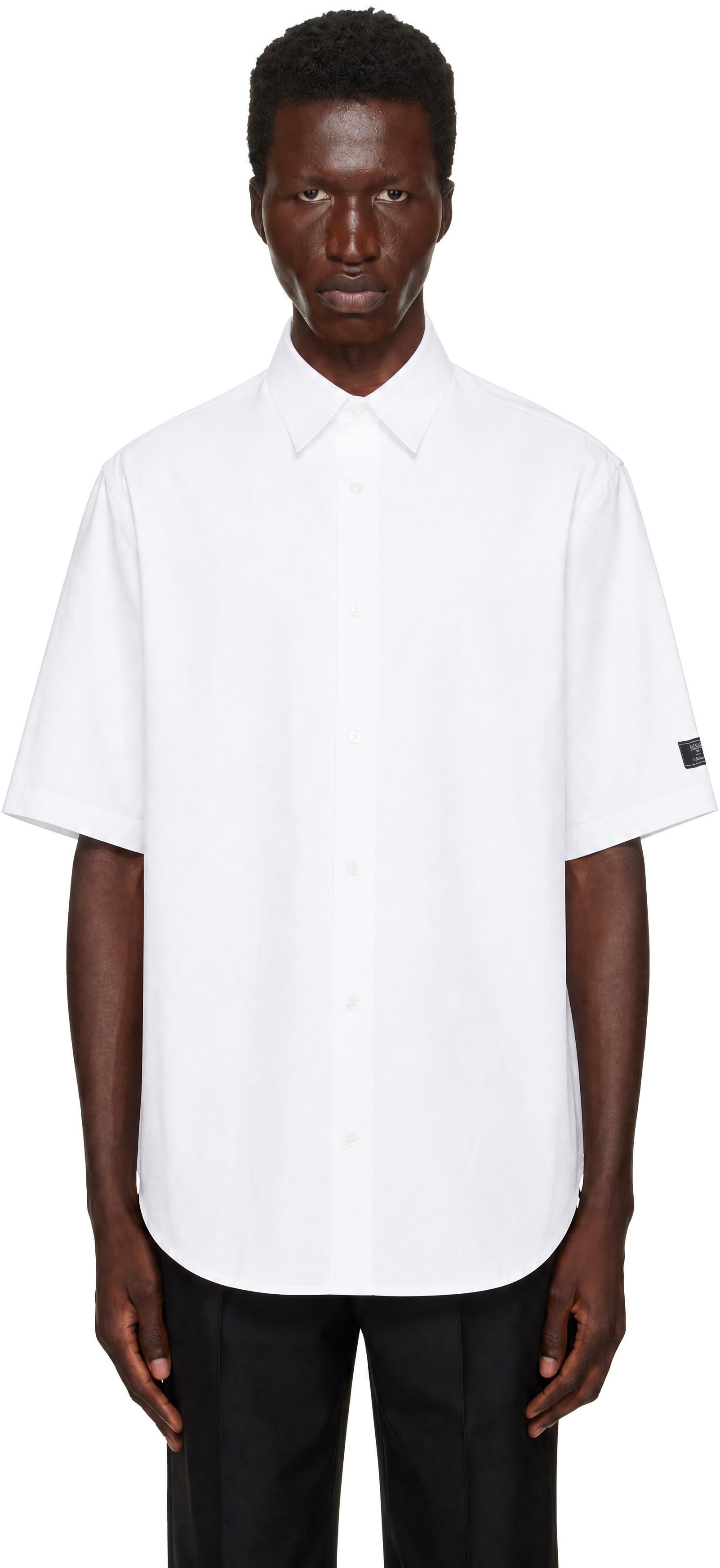 BALMAIN - White 'Balmain Paris' Cotton Poplin Shirt