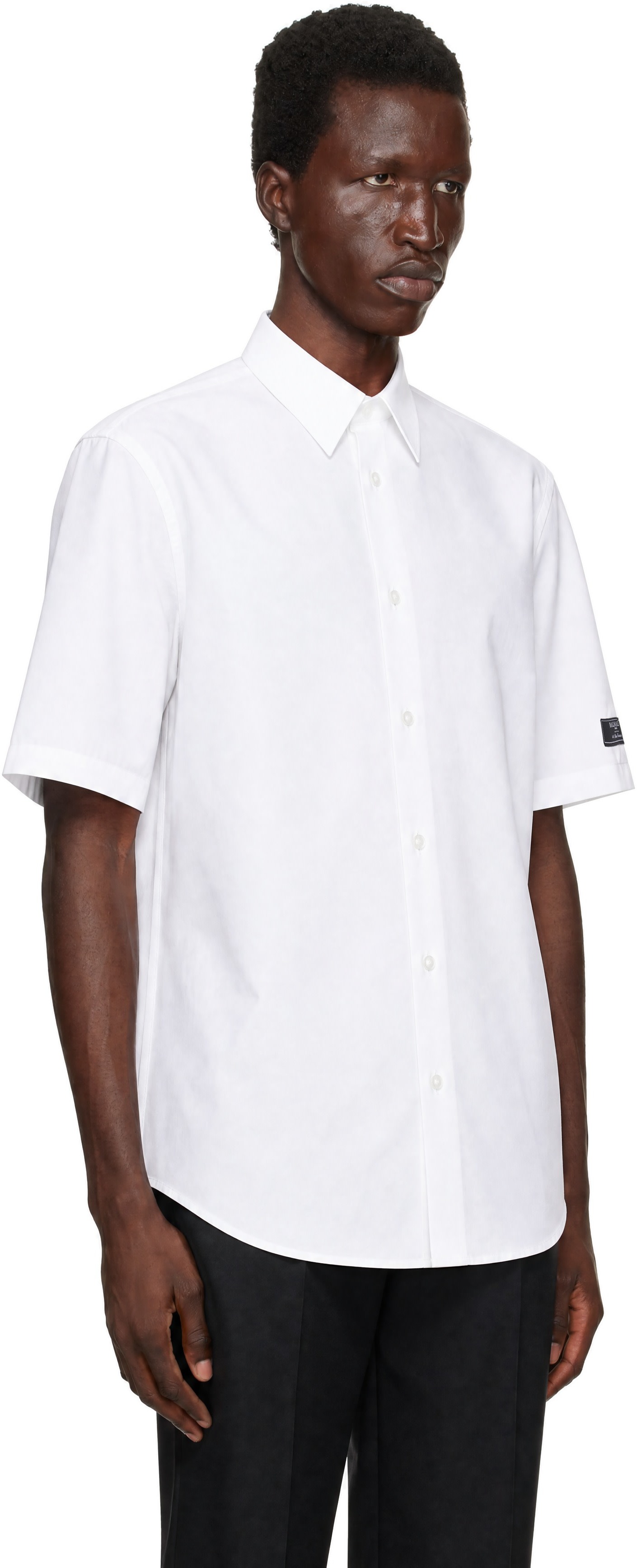 BALMAIN - White 'Balmain Paris' Cotton Poplin Shirt