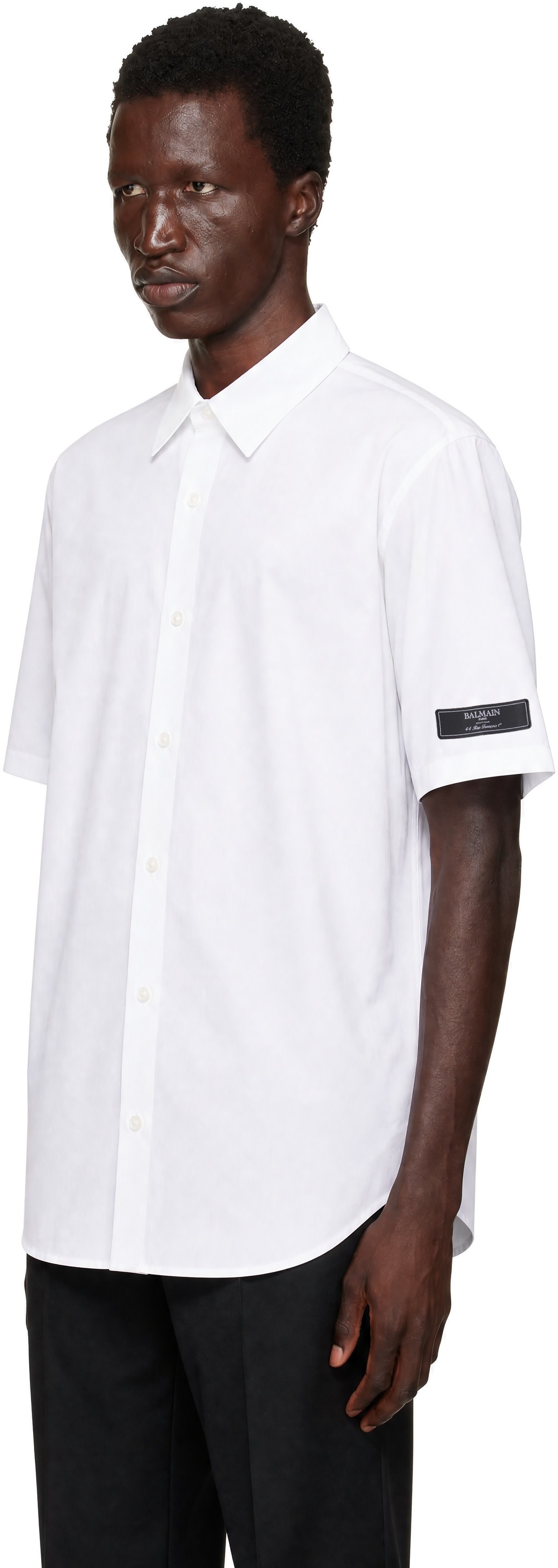 BALMAIN - White 'Balmain Paris' Cotton Poplin Shirt