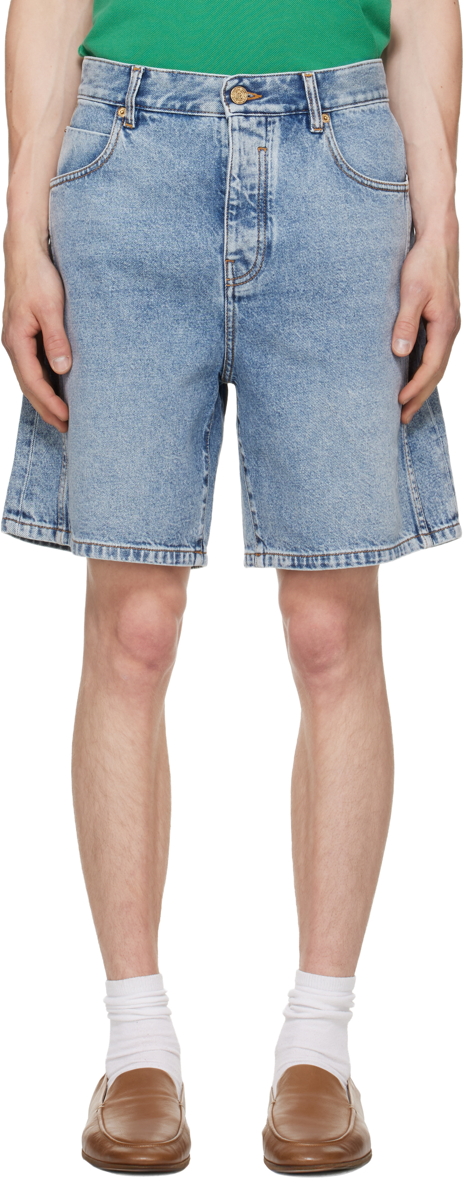 Balmain - Bermuda bleu en denim