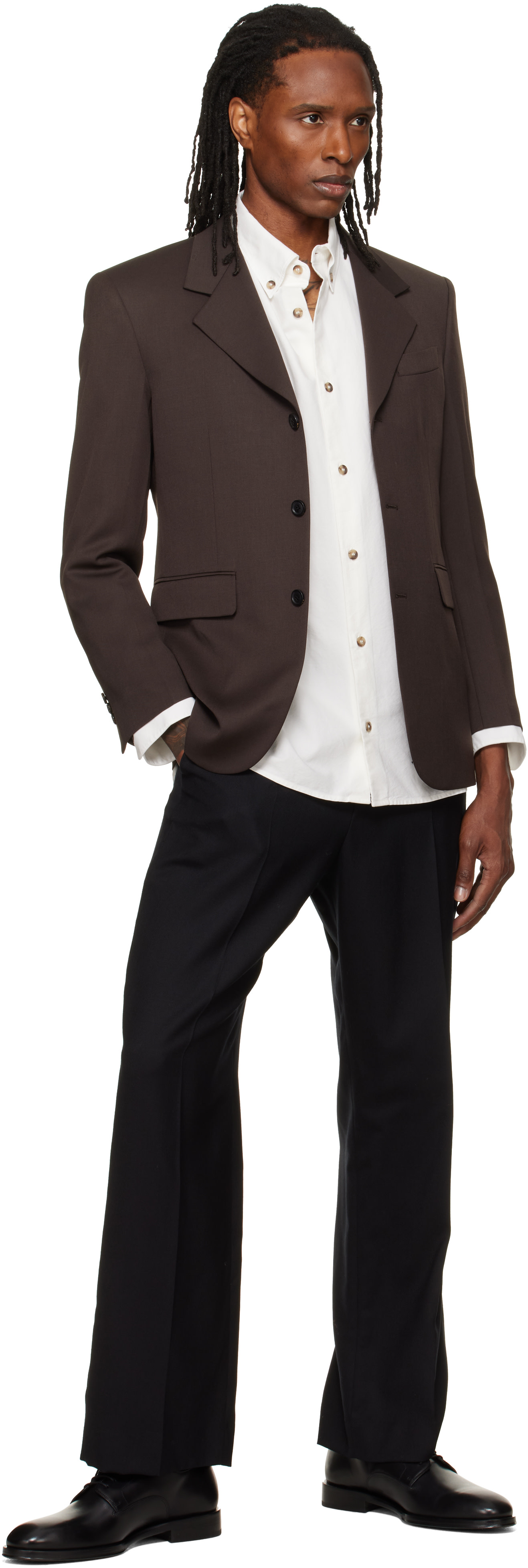 TONYWACK - Brown Wool-Blend Tailored Blazer