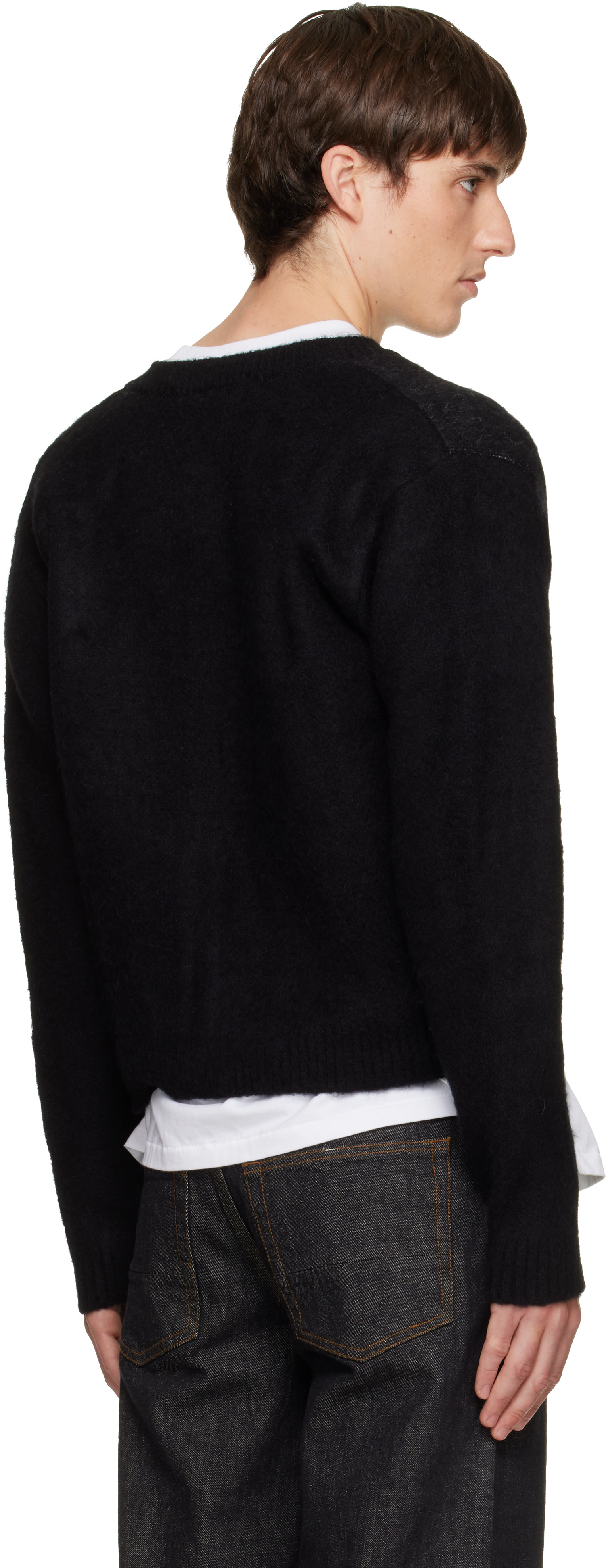 TONYWACK - Black Brushed Argyle Cardigan