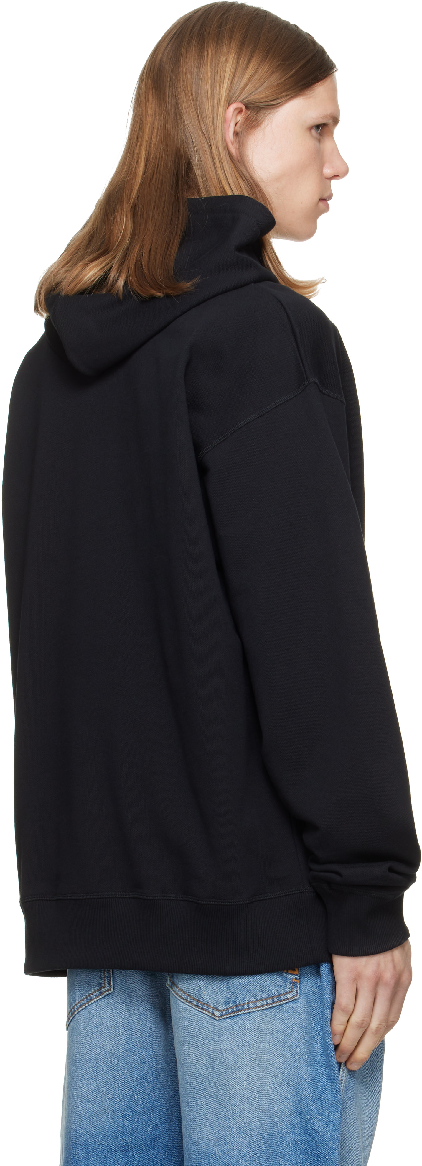 Balmain - Pull à capuche noir à logo brodé