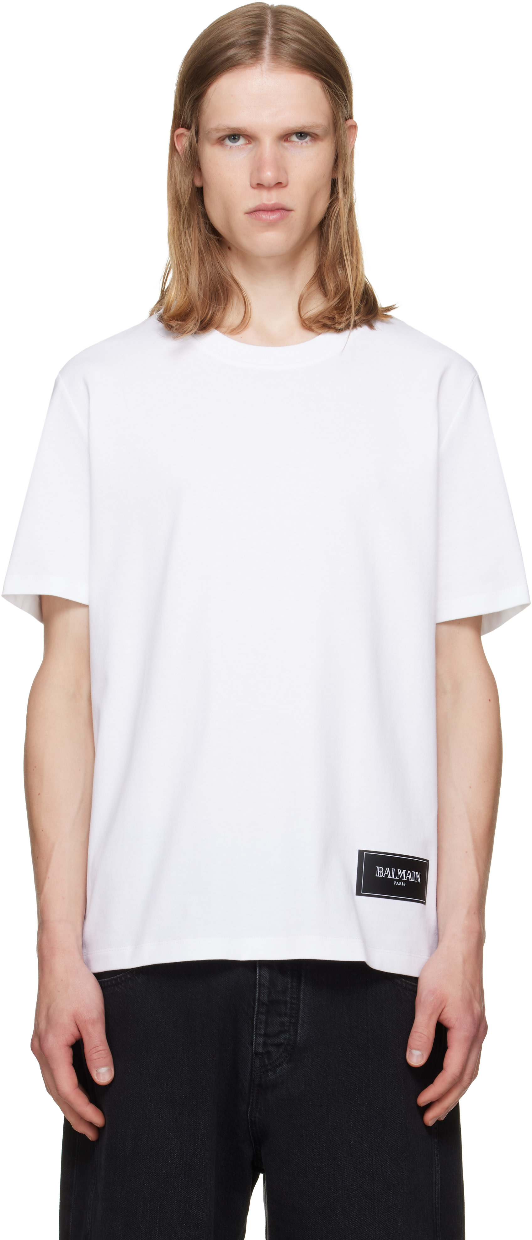 BALMAIN: Two-Pack White 'Balmain Vintage' T-shirts | SSENSE