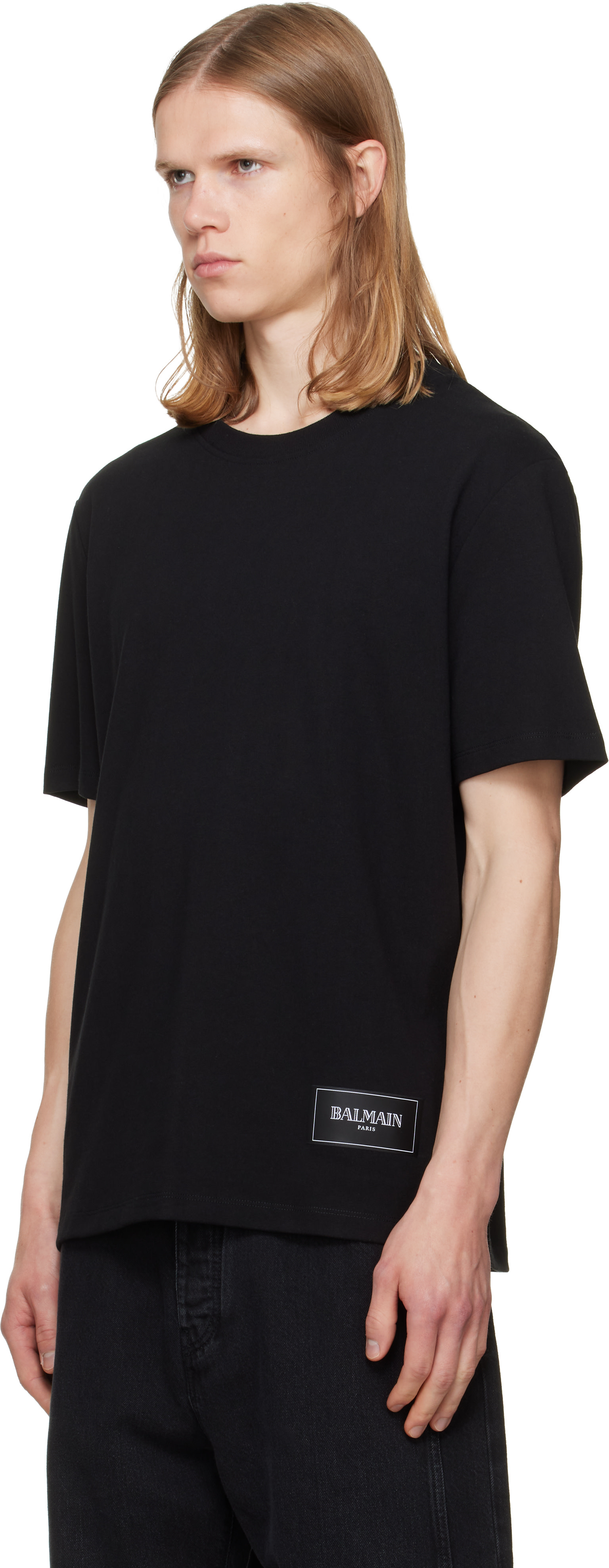 Balmain: ブラック＆ホワイト 'Balmain Vintage' Tシャツ 2枚セット