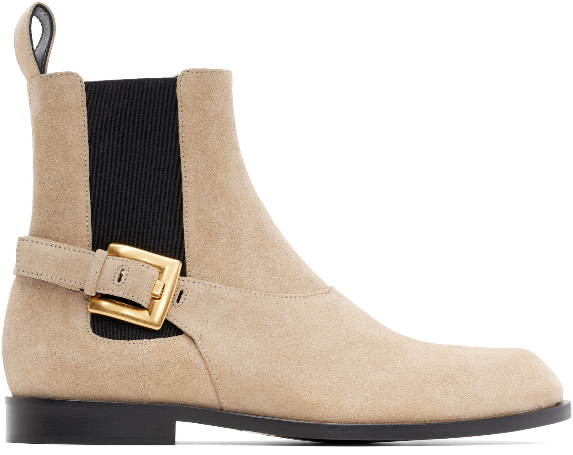 靴 Balmain homme suede leather boots 41 BALMAIN: Beige Suede Anthem Chelsea Boots | SSENSE