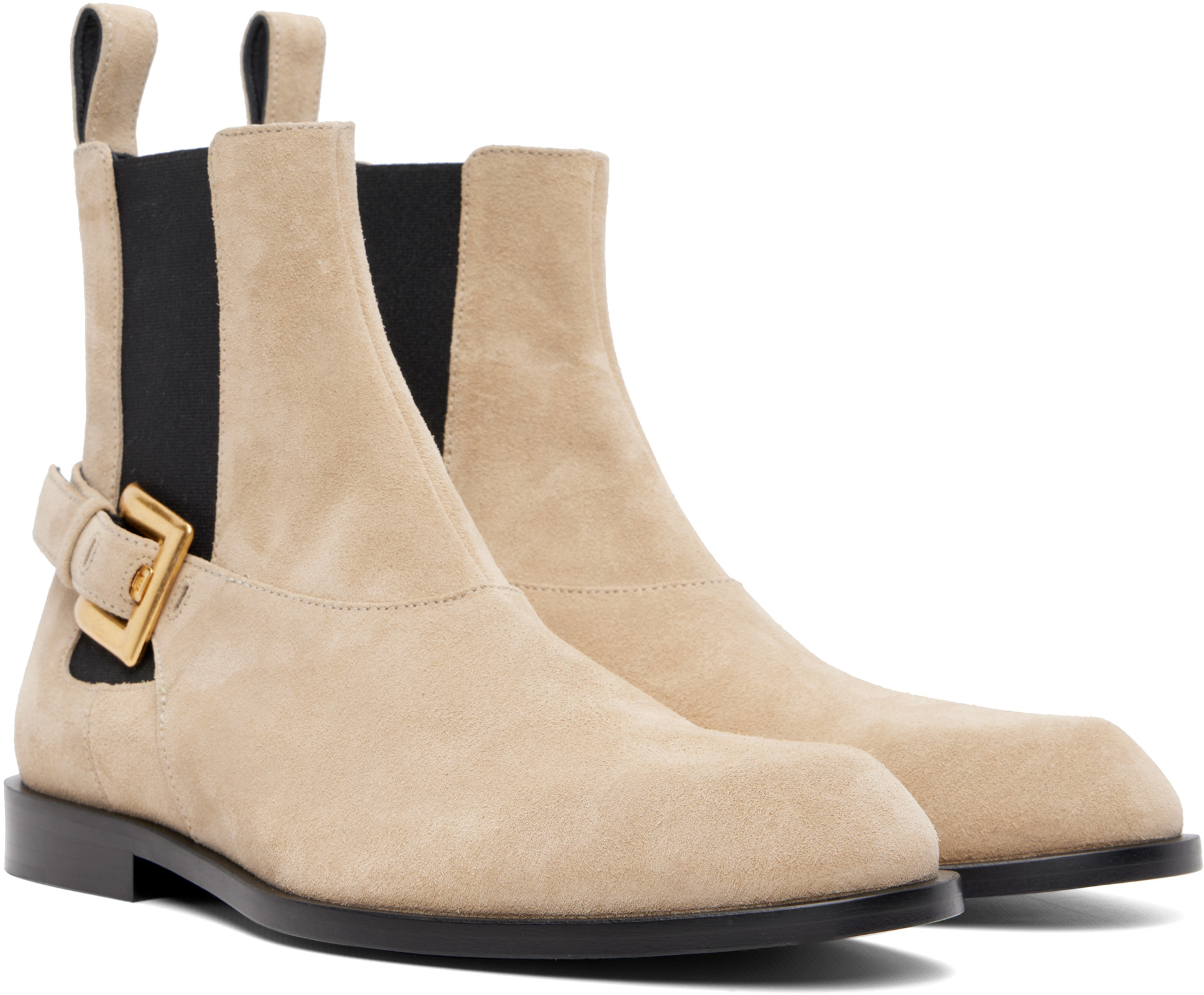 靴 BALMAIN HOMME Suede boots 26.5  BALMAIN: Beige Suede Anthem Chelsea Boots | SSENSE