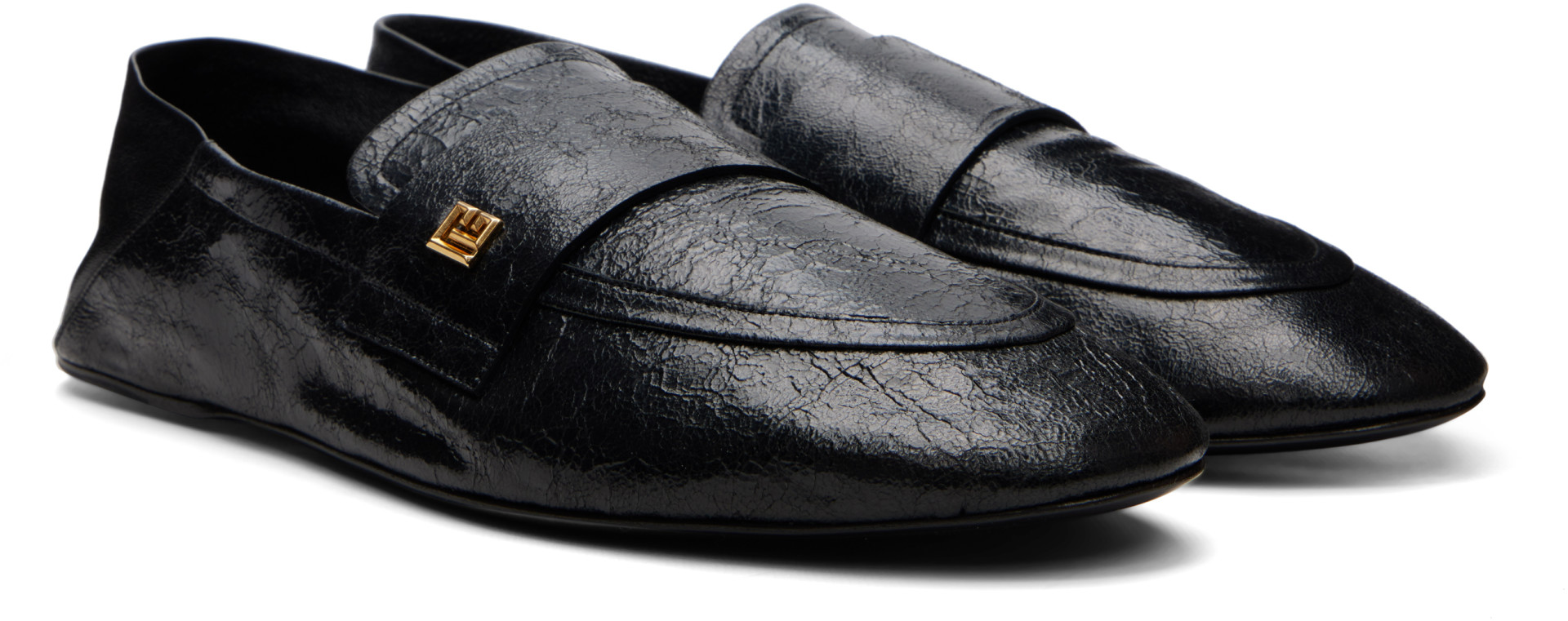 BALMAIN - Black Flat Loafers
