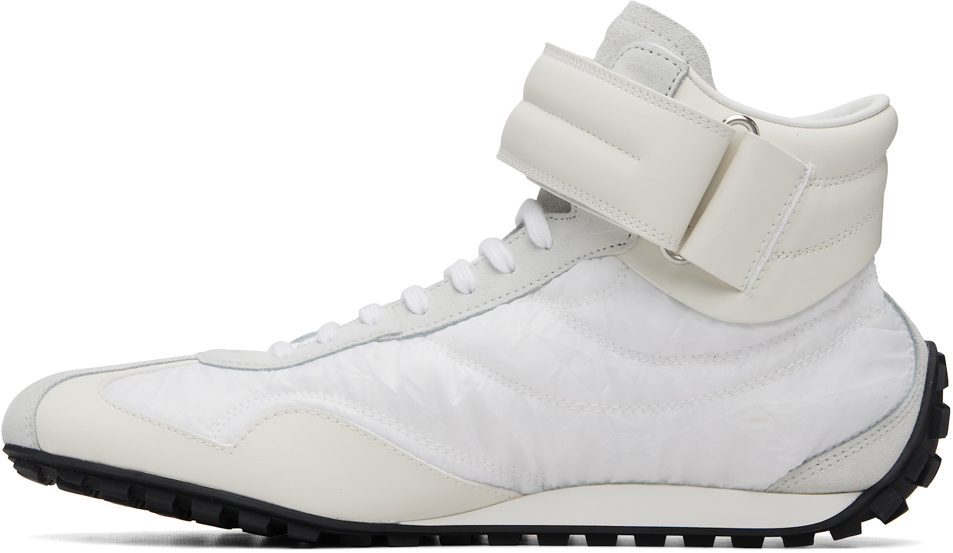 Balmain - Baskets de course mi-montantes blanches