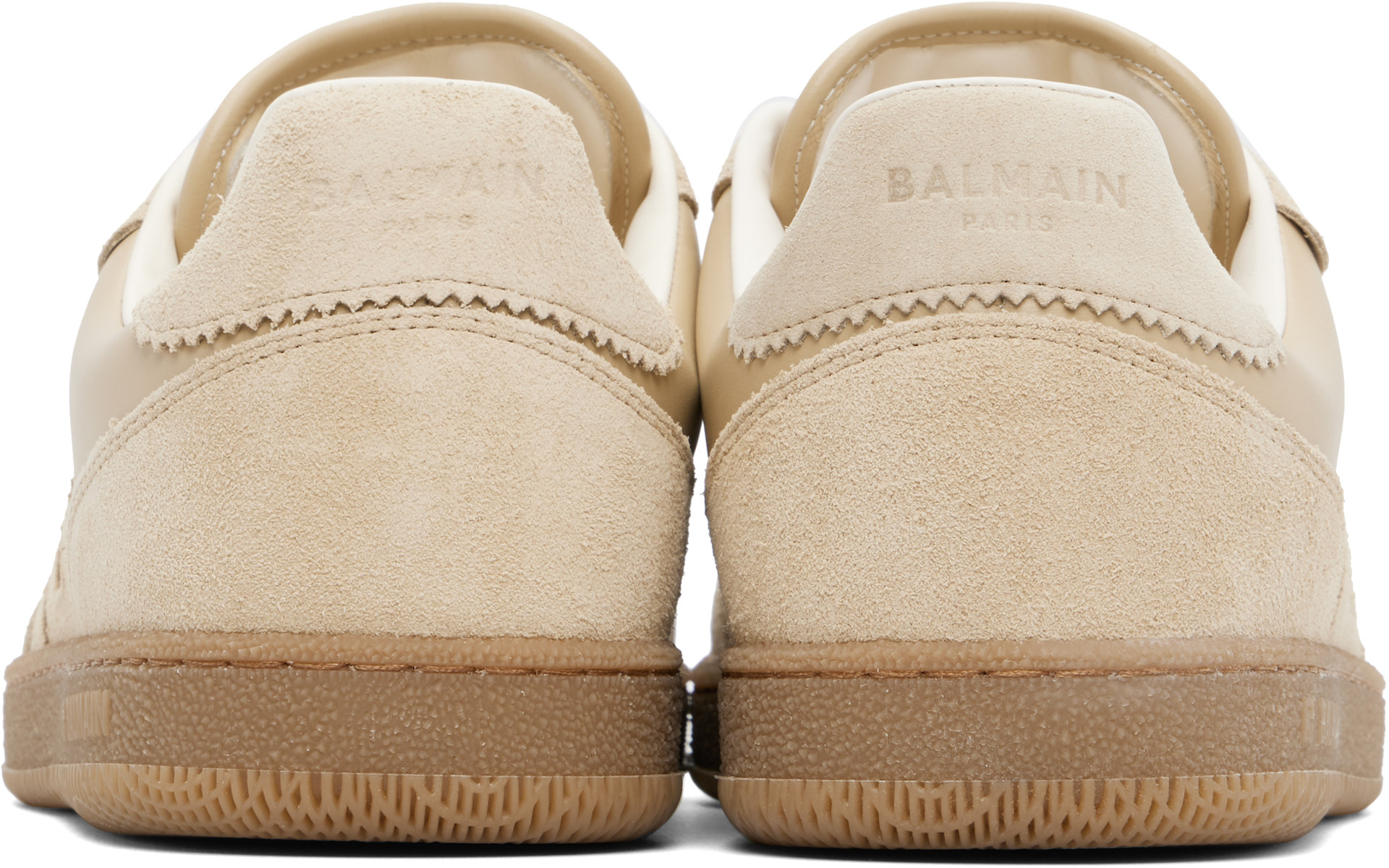 Balmain - Baskets Swan beiges en suède