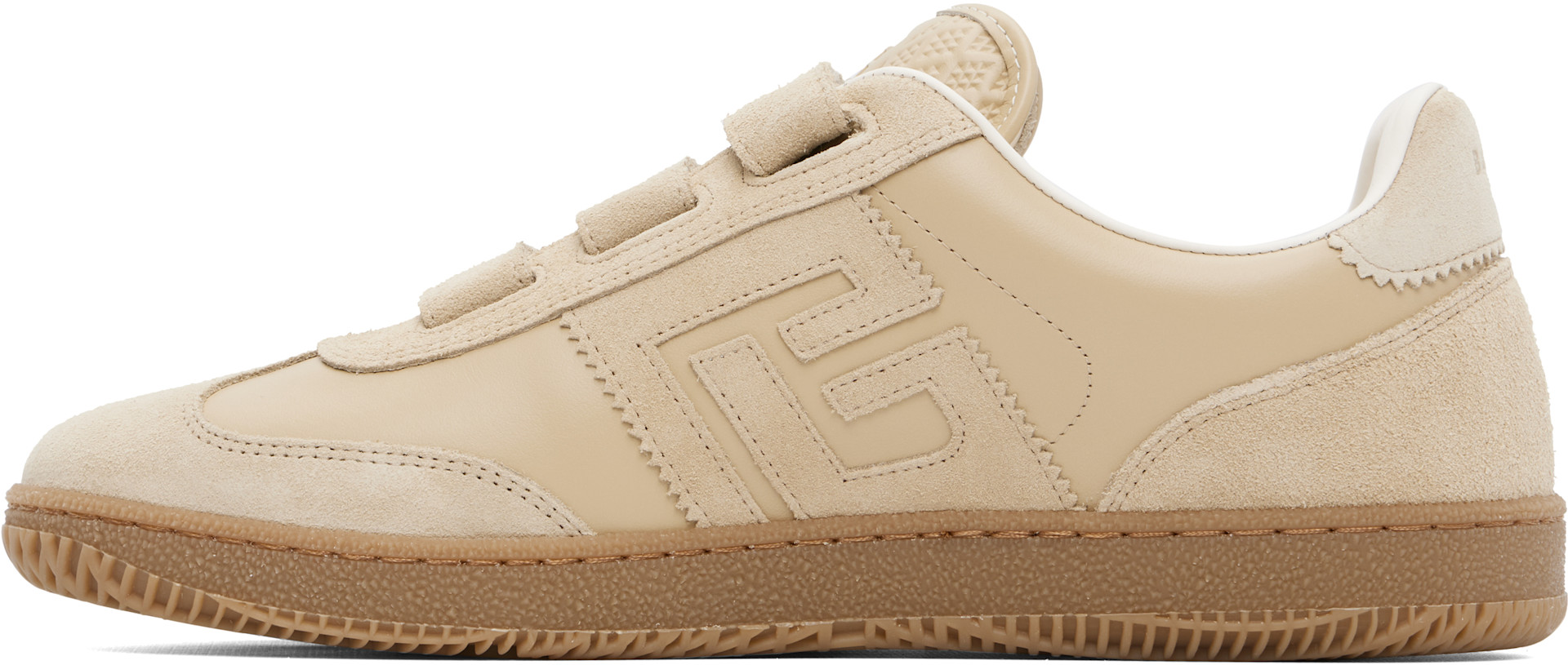 Balmain - Baskets Swan beiges en suède