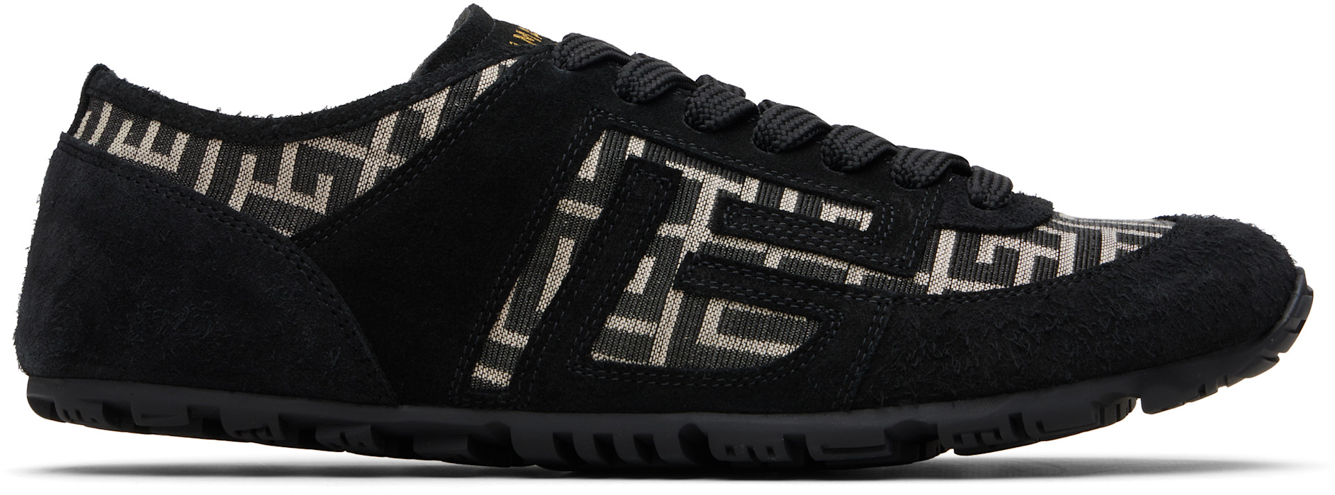 BALMAIN - Black Racer 45 Monogram Jacquard Sneakers