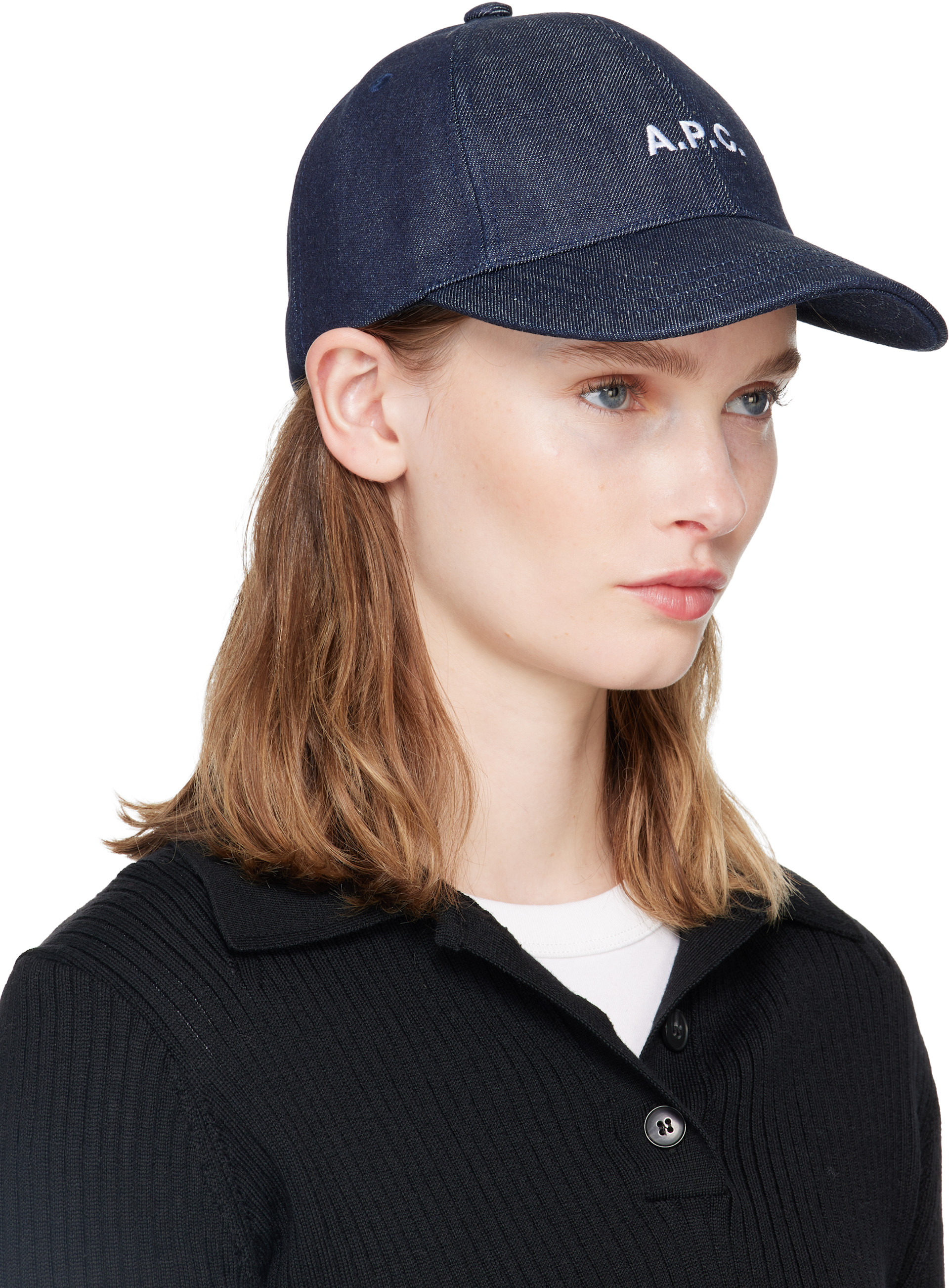 A.P.C.: ネイビー Charlie ベースボールキャップ | SSENSE 日本