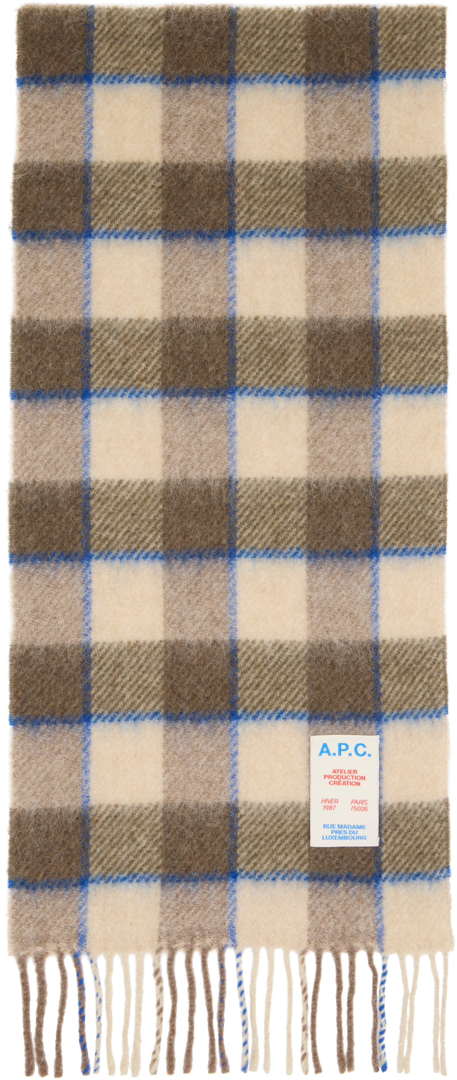 A.P.C. - Écharpe beige en laine mélangée