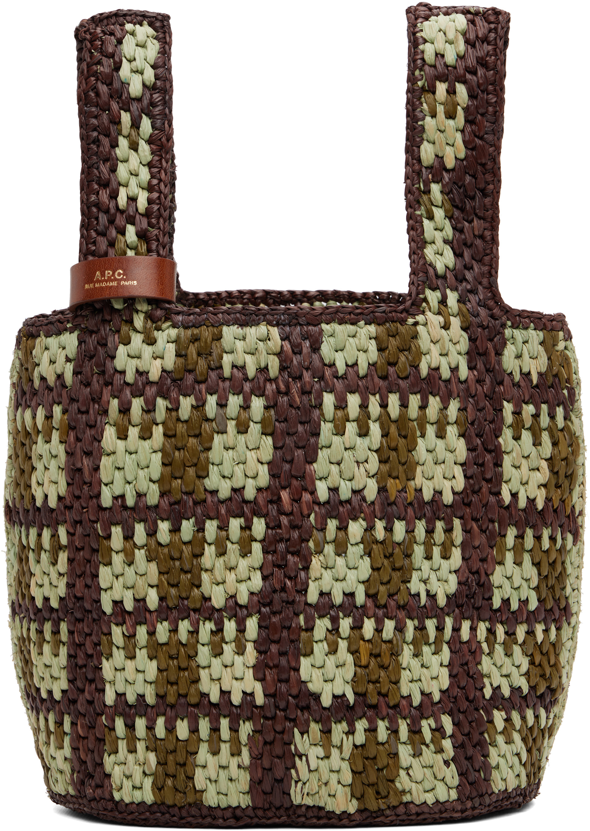 A.P.C. - Sac graphique brun et vert